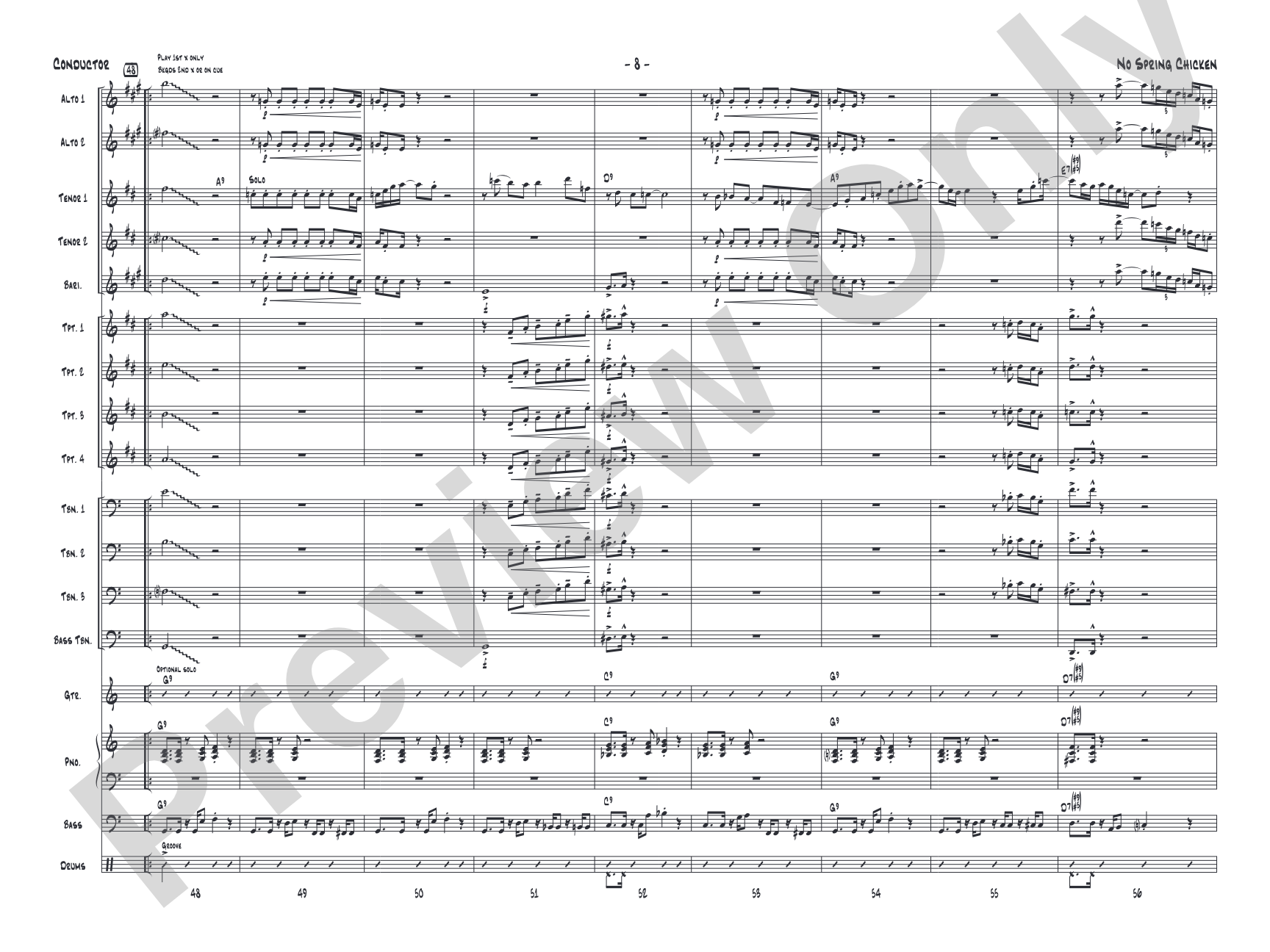 No Spring Chicken: Jazz Ensemble Conductor Score & Parts