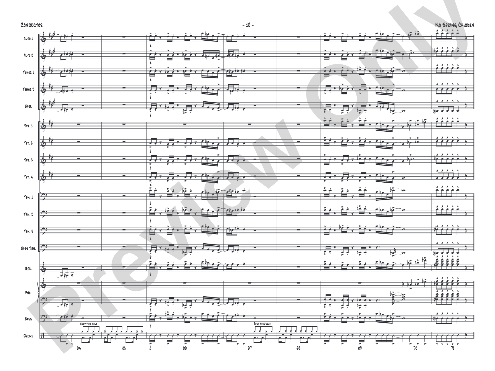 No Spring Chicken: Jazz Ensemble Conductor Score & Parts