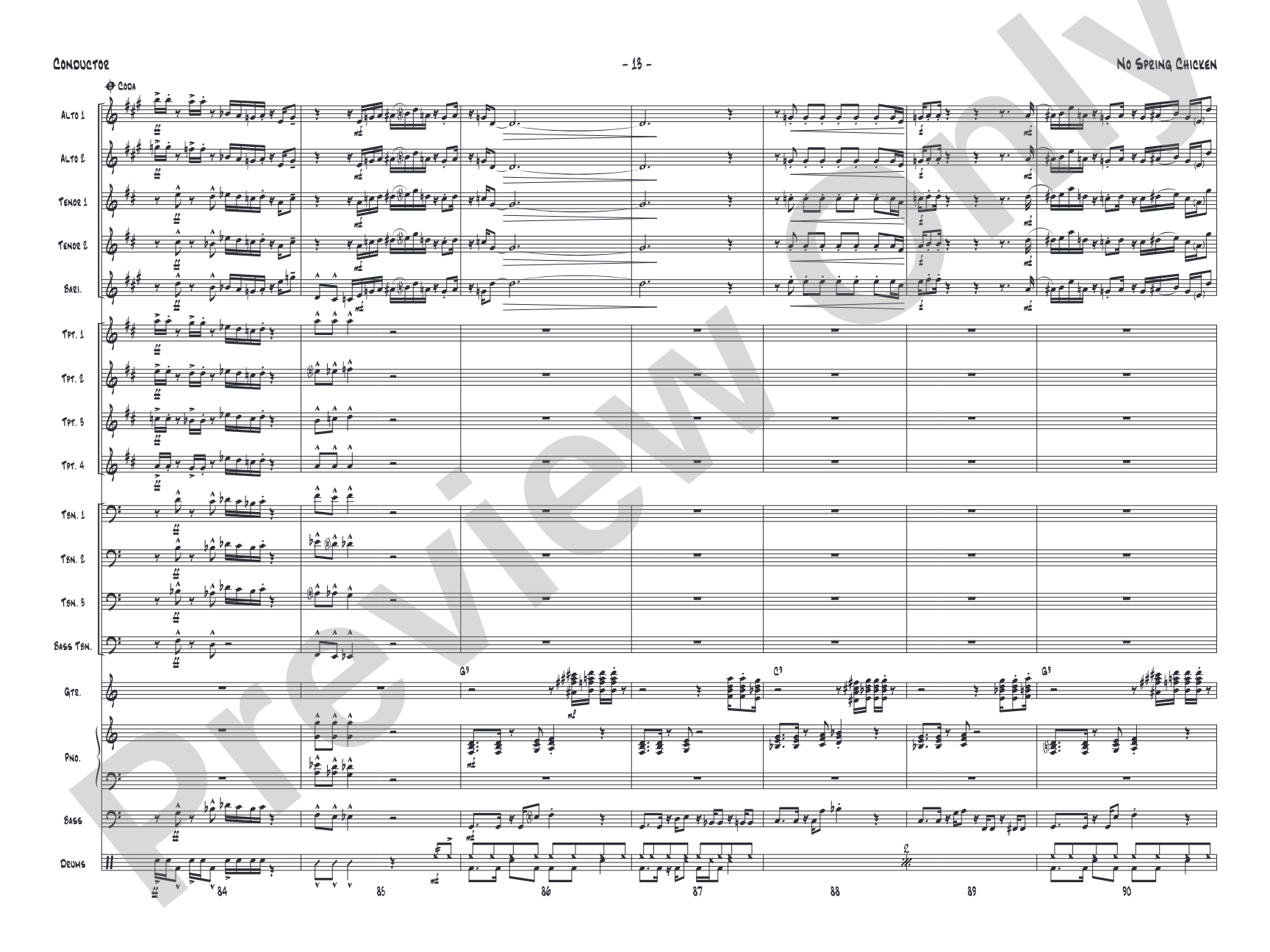 No Spring Chicken: Jazz Ensemble Conductor Score & Parts