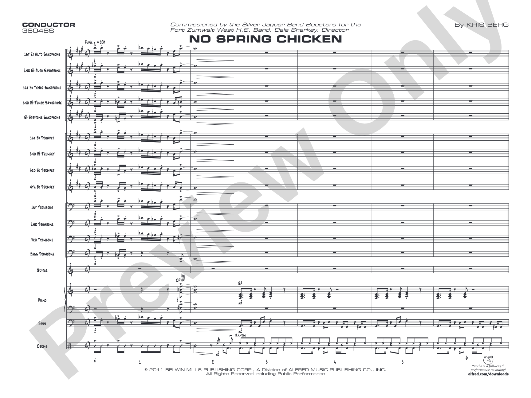 No Spring Chicken: Jazz Ensemble Conductor Score & Parts