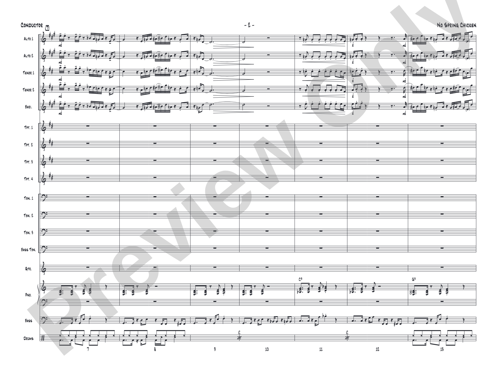 No Spring Chicken: Jazz Ensemble Conductor Score & Parts