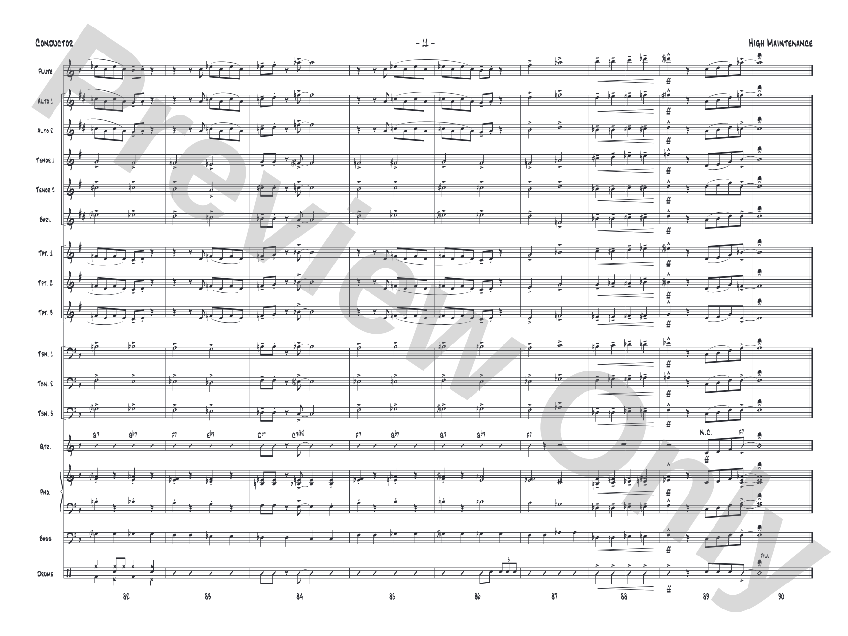 High Maintenance: Jazz Ensemble Conductor Score & Parts