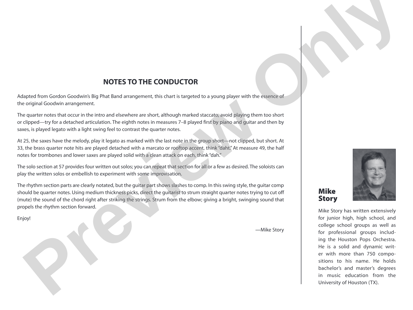 High Maintenance: Jazz Ensemble Conductor Score & Parts