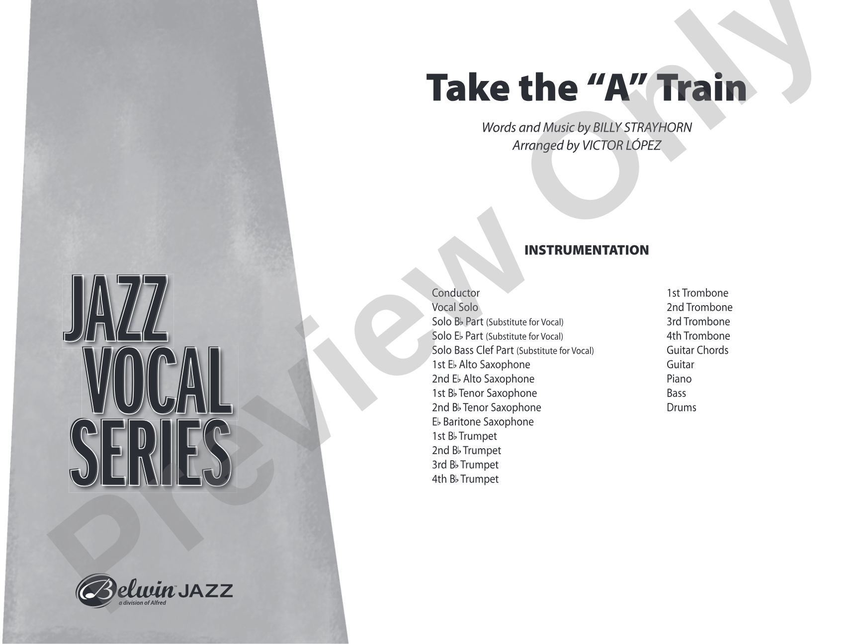 Take the "A" Train: Vocal Solo with Jazz Ensemble Conductor Score & Parts
