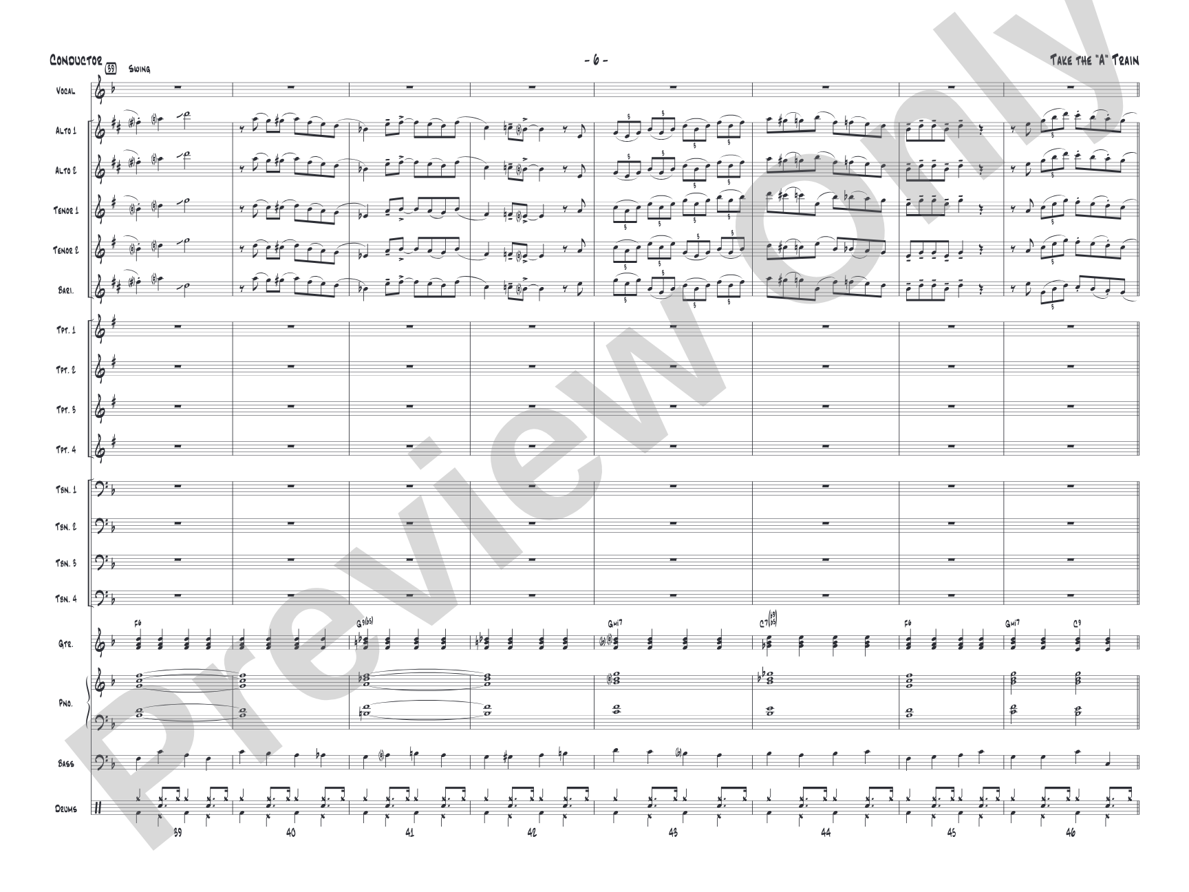 Take the "A" Train: Vocal Solo with Jazz Ensemble Conductor Score & Parts