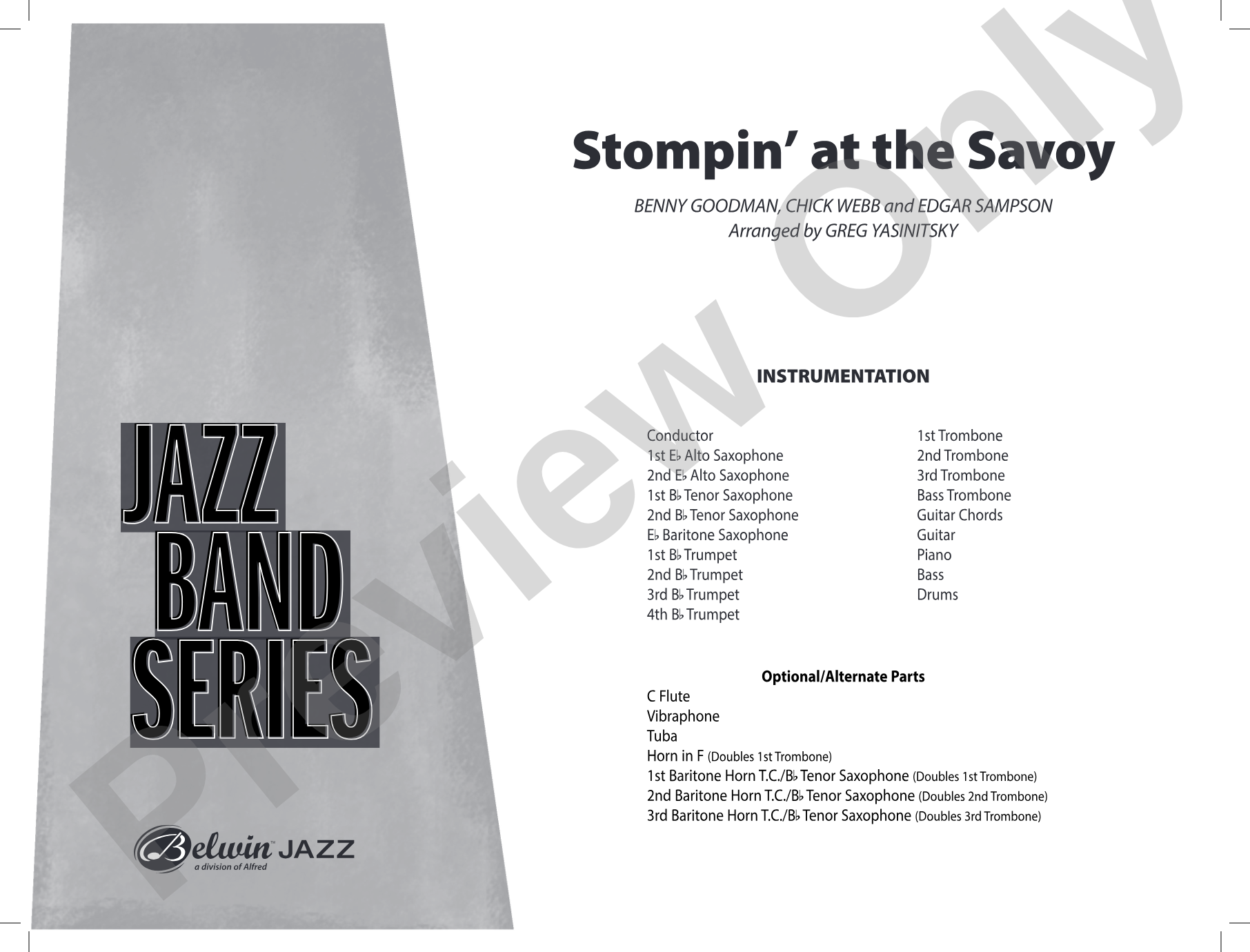 Stompin' at the Savoy: Score