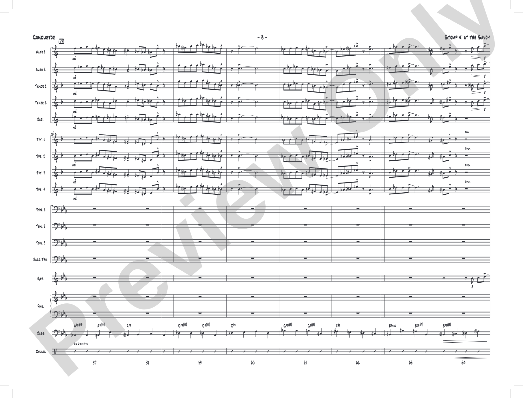 Stompin' at the Savoy: Score