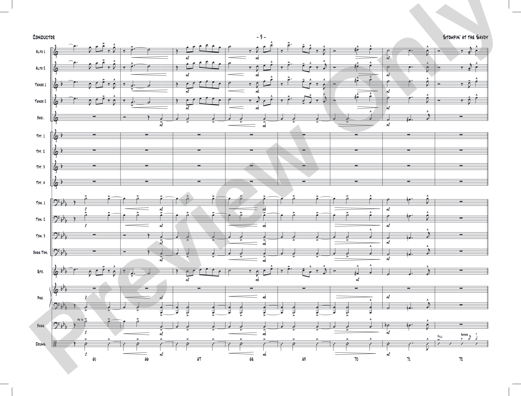 Stompin' at the Savoy: Score