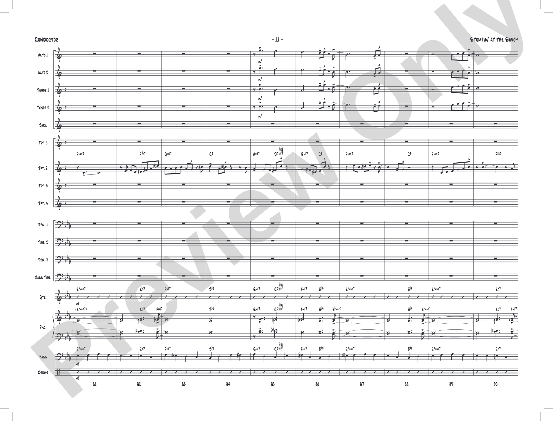 Stompin' at the Savoy: Score