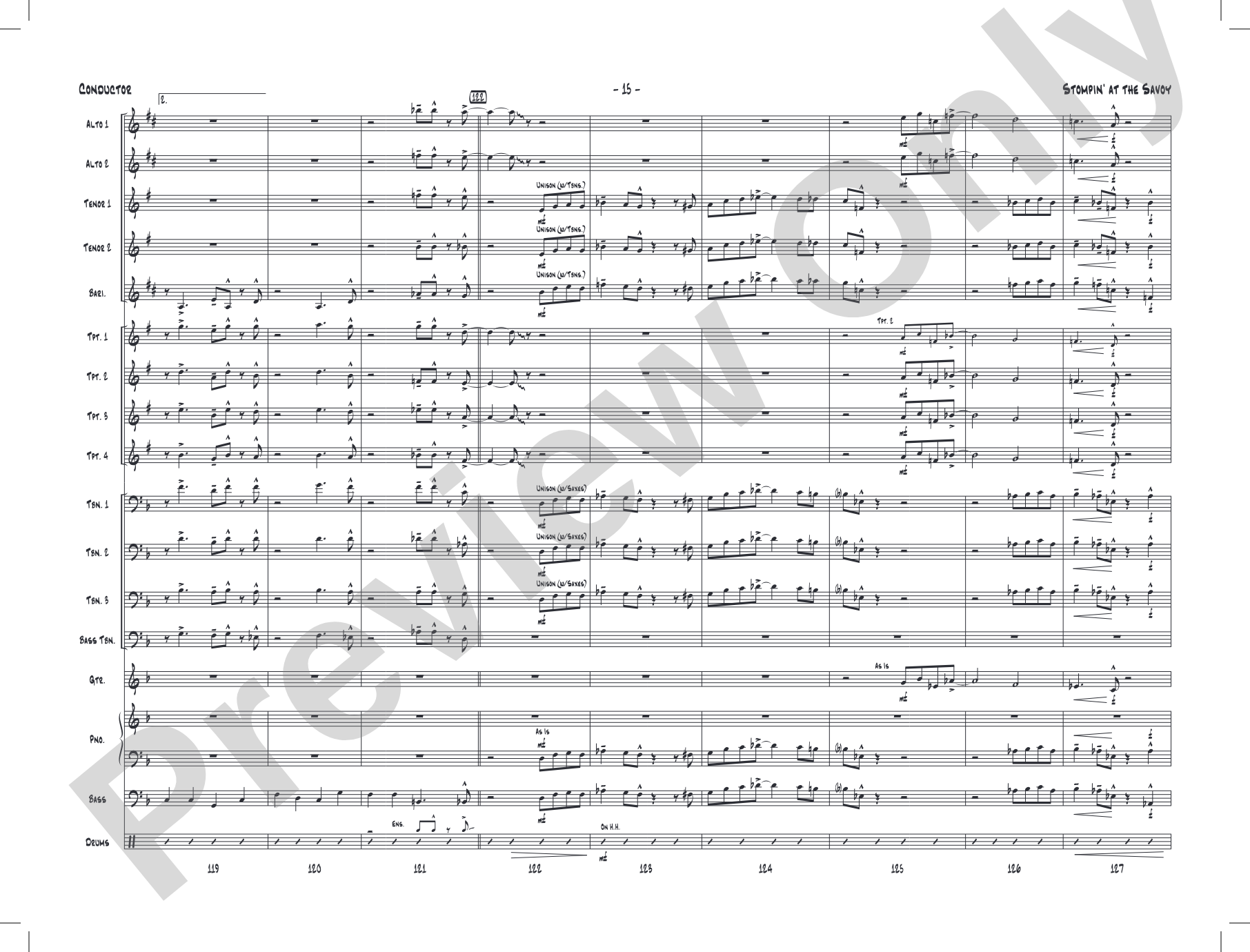 Stompin' at the Savoy: Score