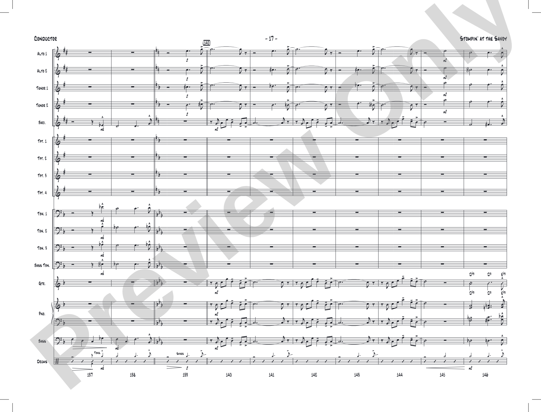 Stompin' at the Savoy: Score