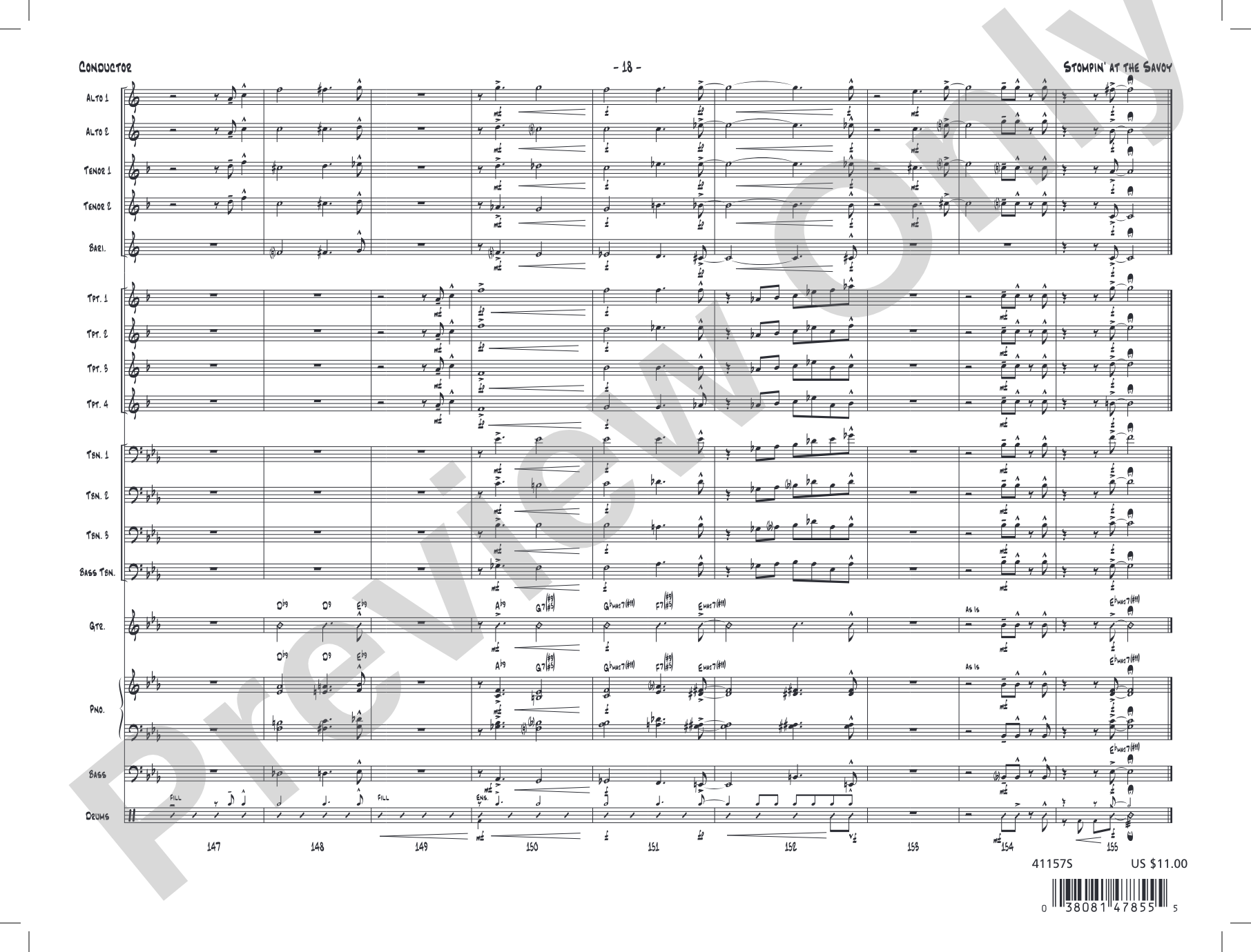 Stompin' at the Savoy: Score