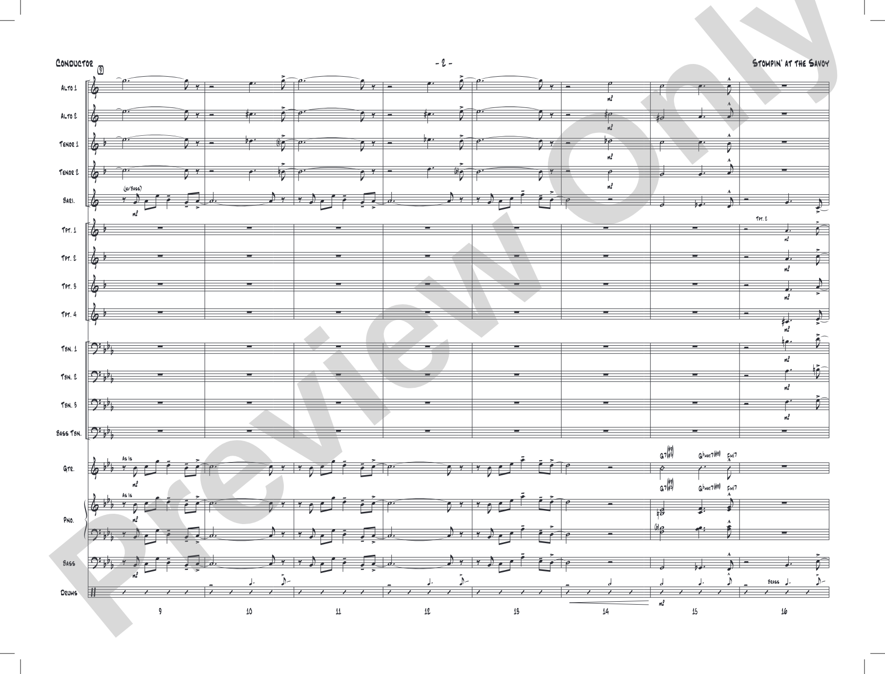 Stompin' at the Savoy: Score