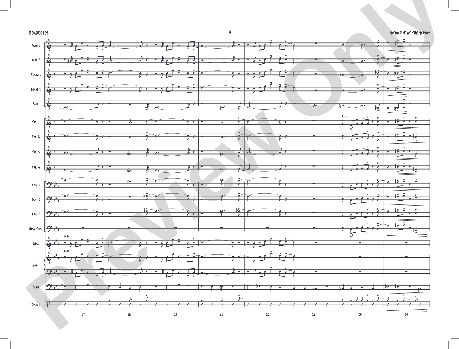 Stompin' at the Savoy: Score