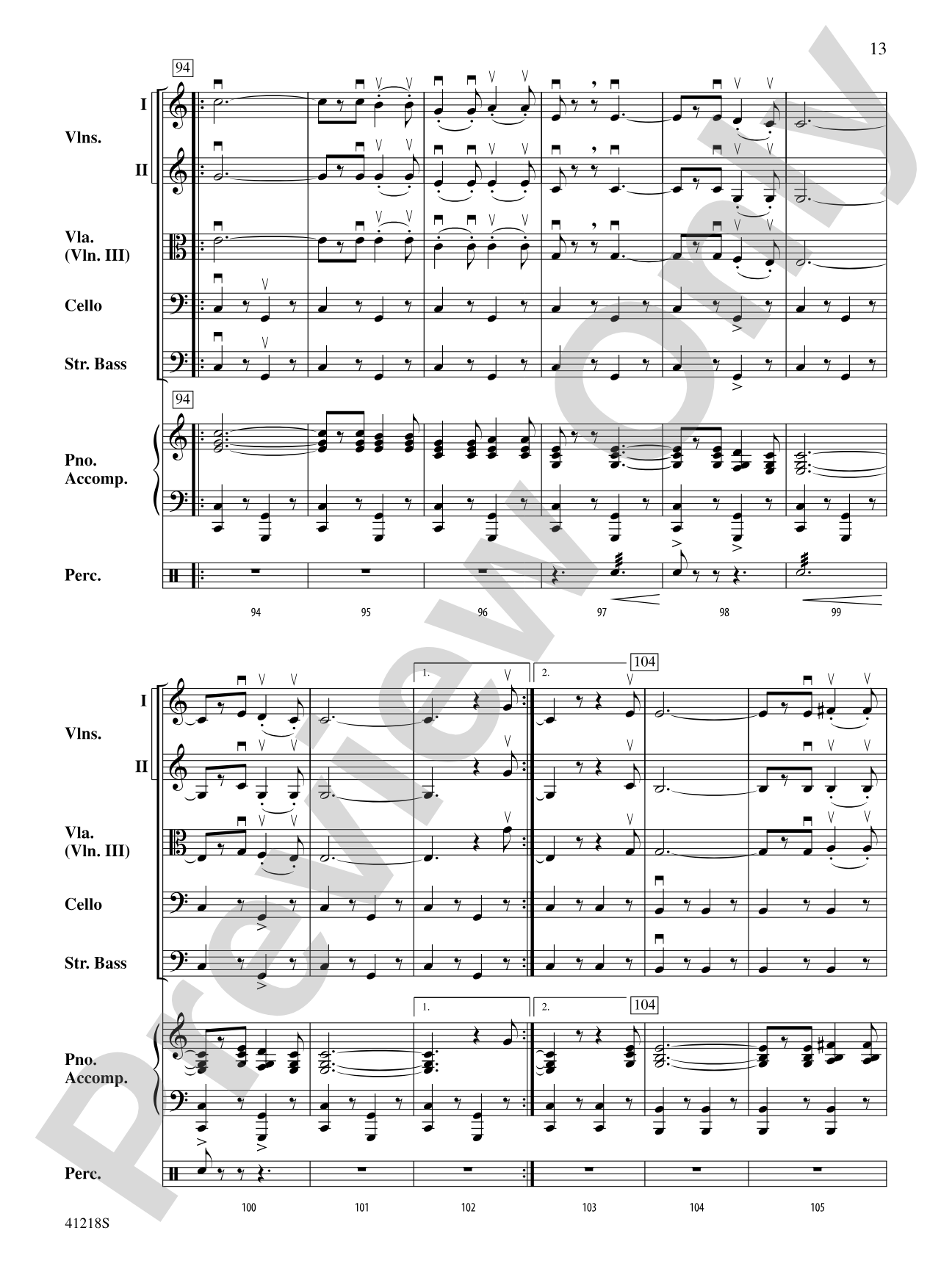 Funiculì, Funiculà: String Orchestra Conductor Score & Parts