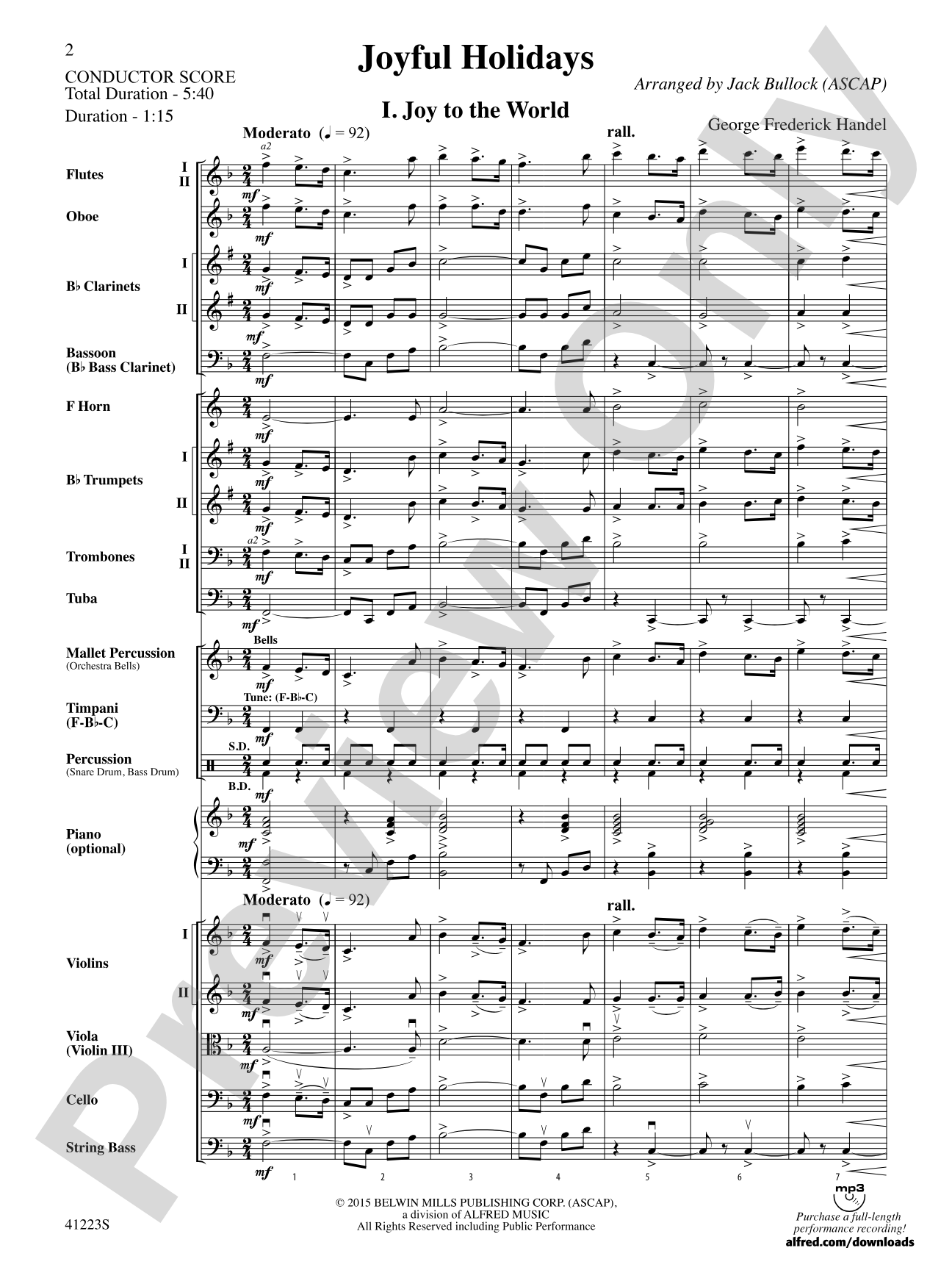 Joyful Holidays: Full Orchestra Conductor Score & Parts