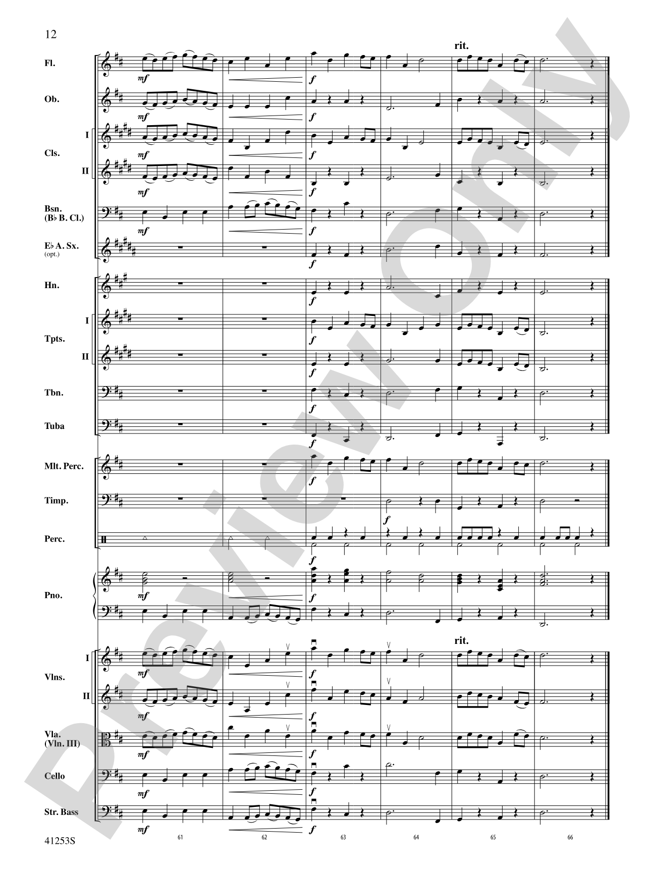 Gavotte: Full Orchestra Conductor Score & Parts