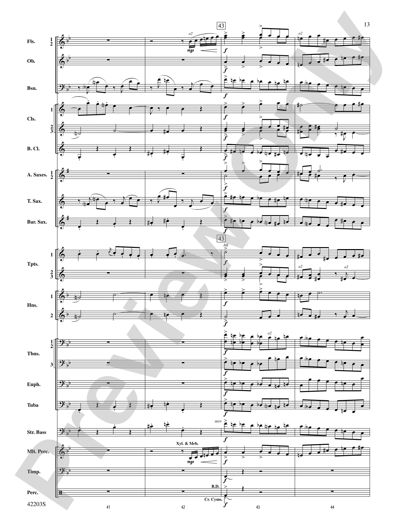 Overture from Egyptian Nights: Concert Band Conductor Score & Parts