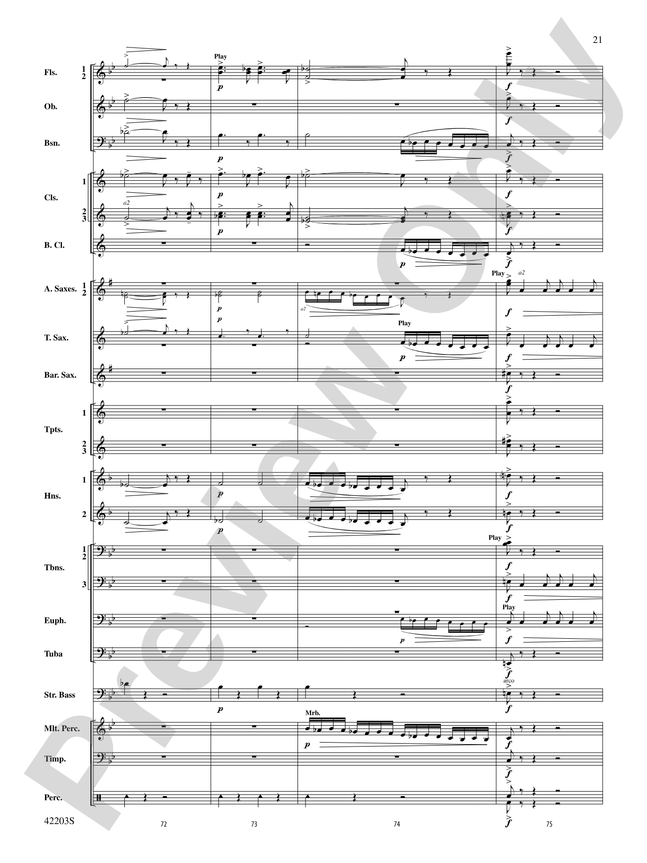 Overture from Egyptian Nights: Concert Band Conductor Score & Parts