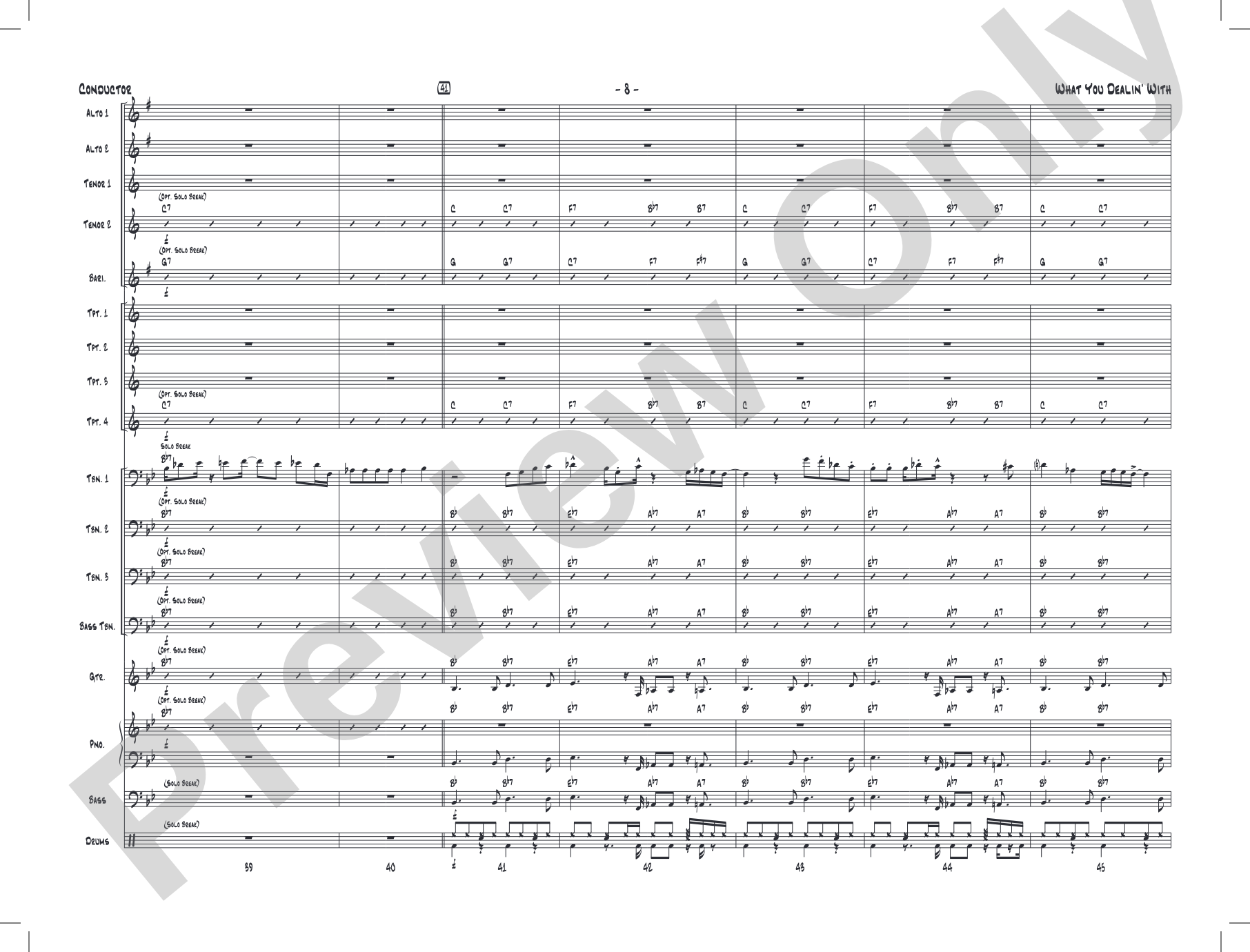 What You Dealin' With: Jazz Ensemble Conductor Score & Parts