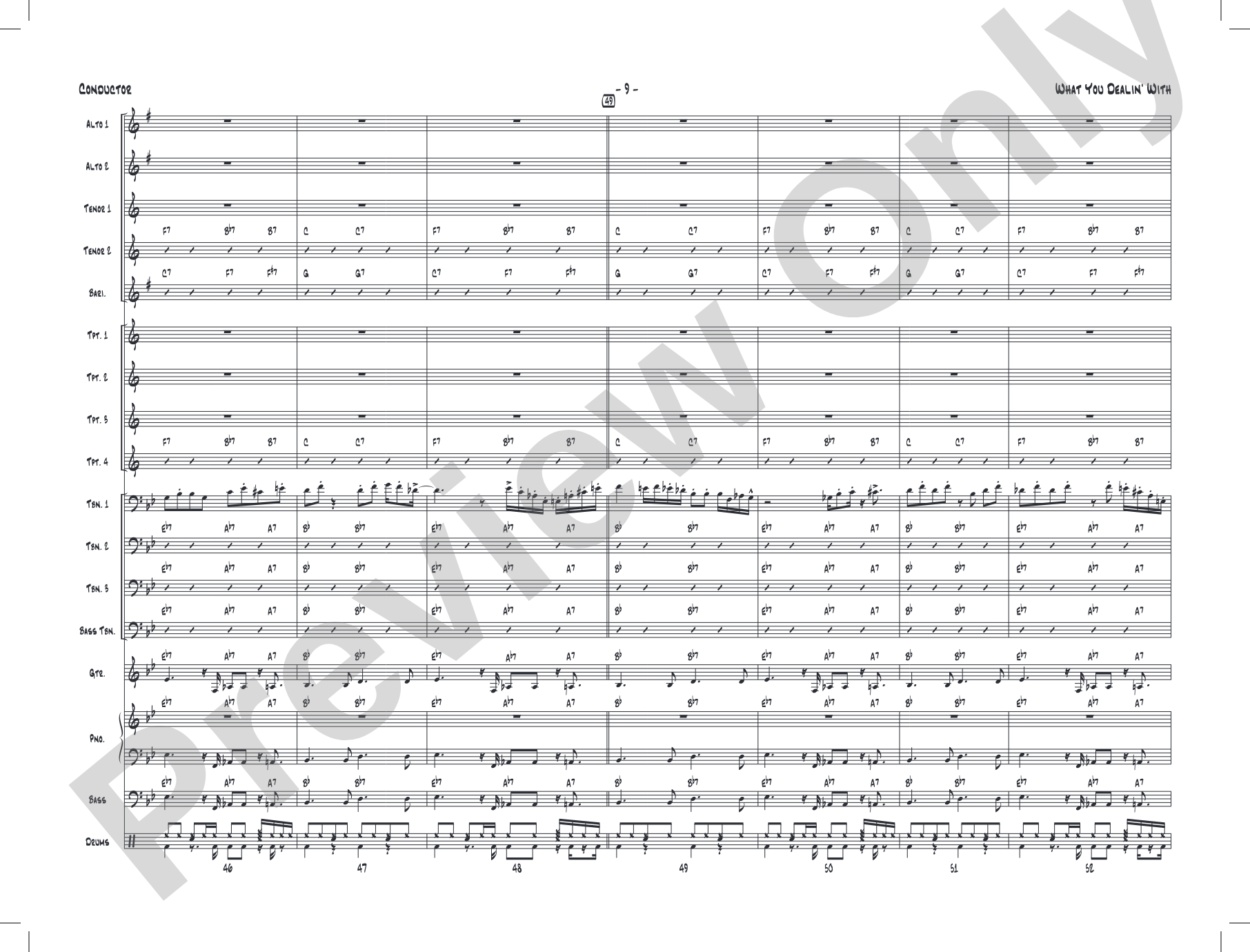 What You Dealin' With: Jazz Ensemble Conductor Score & Parts