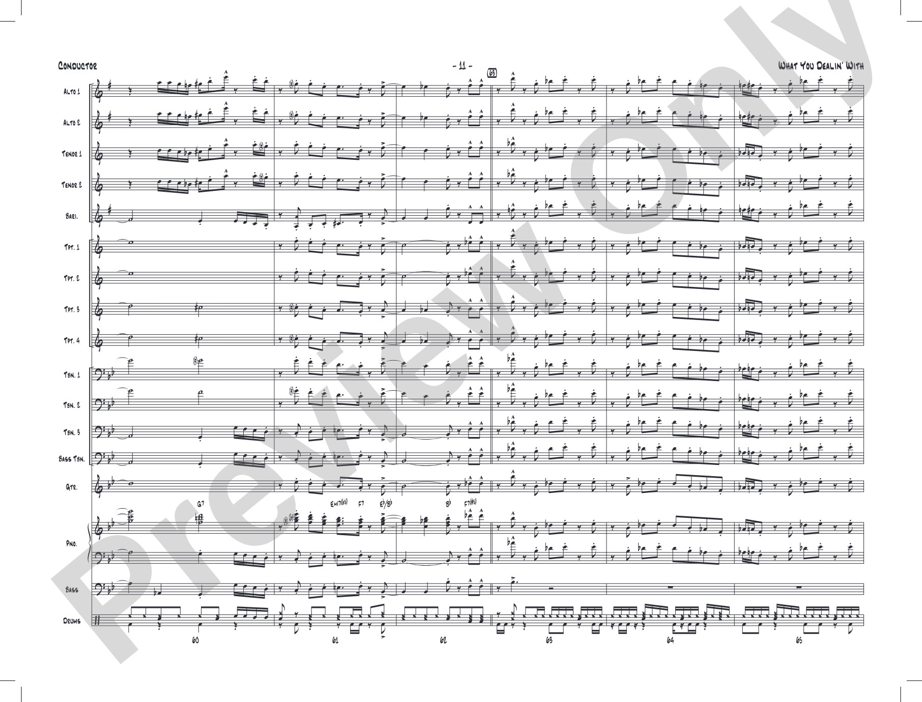 What You Dealin' With: Jazz Ensemble Conductor Score & Parts