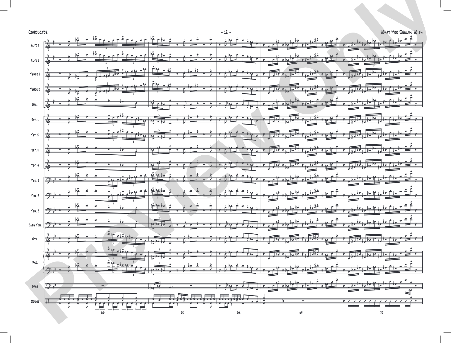 What You Dealin' With: Jazz Ensemble Conductor Score & Parts