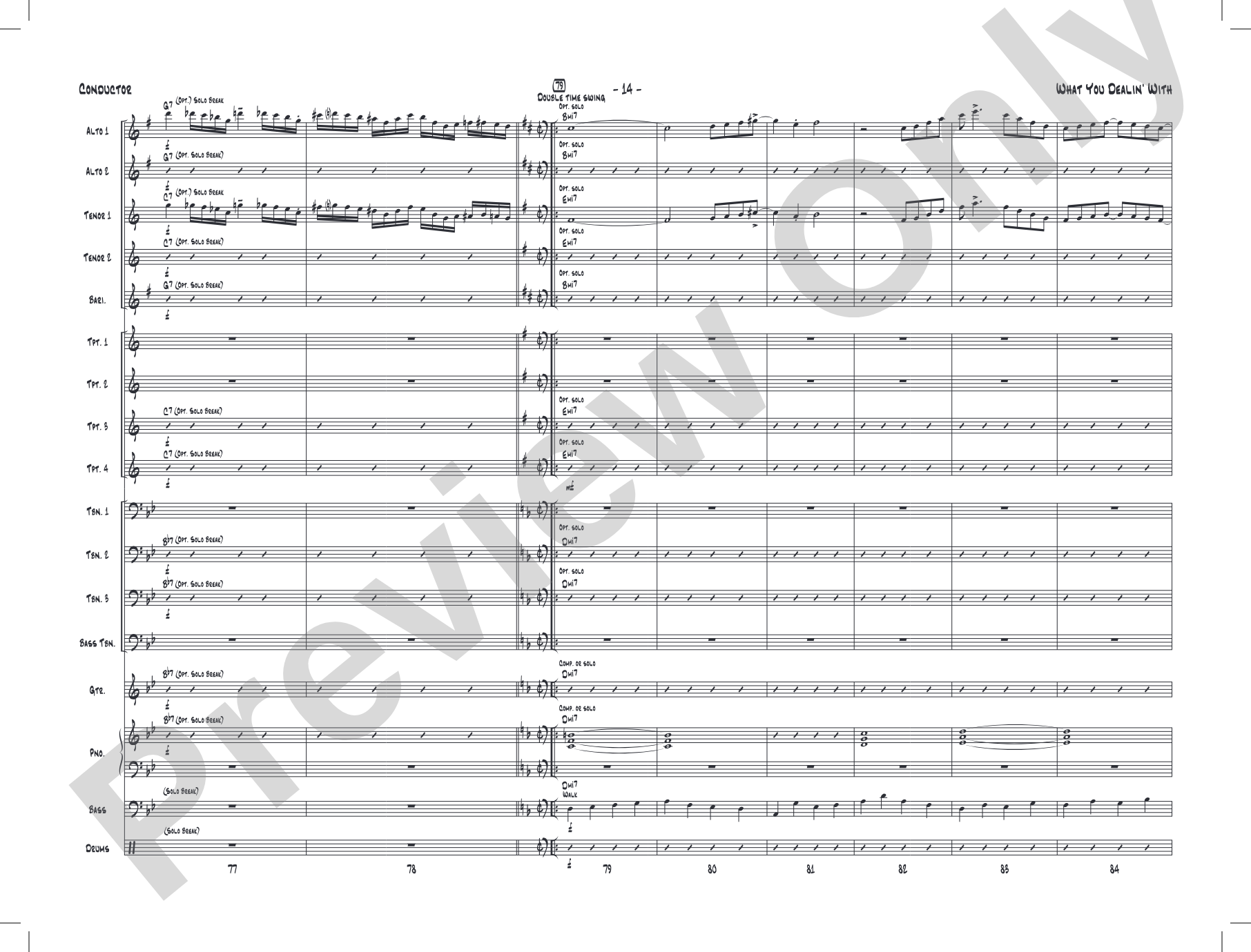 What You Dealin' With: Jazz Ensemble Conductor Score & Parts