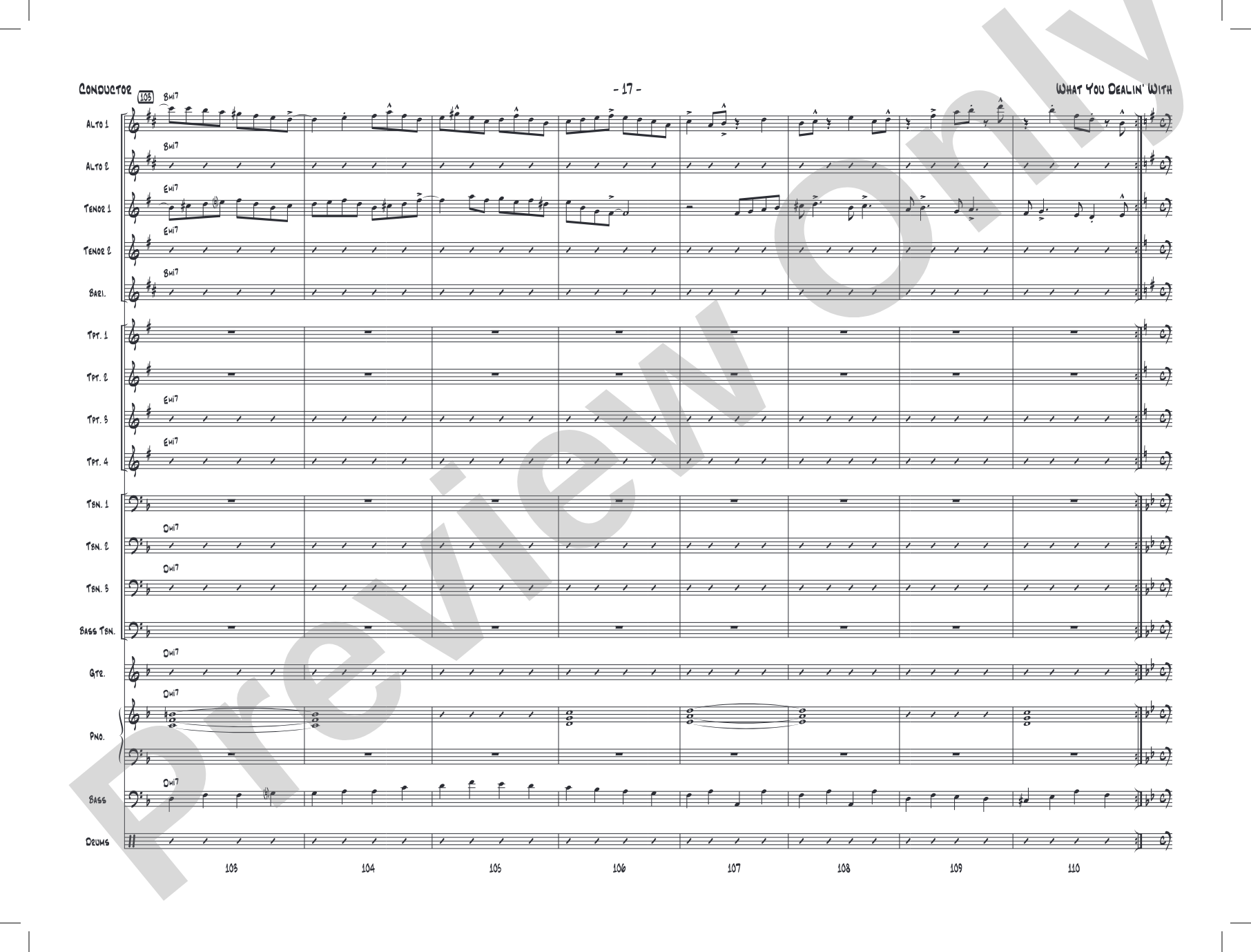 What You Dealin' With: Jazz Ensemble Conductor Score & Parts