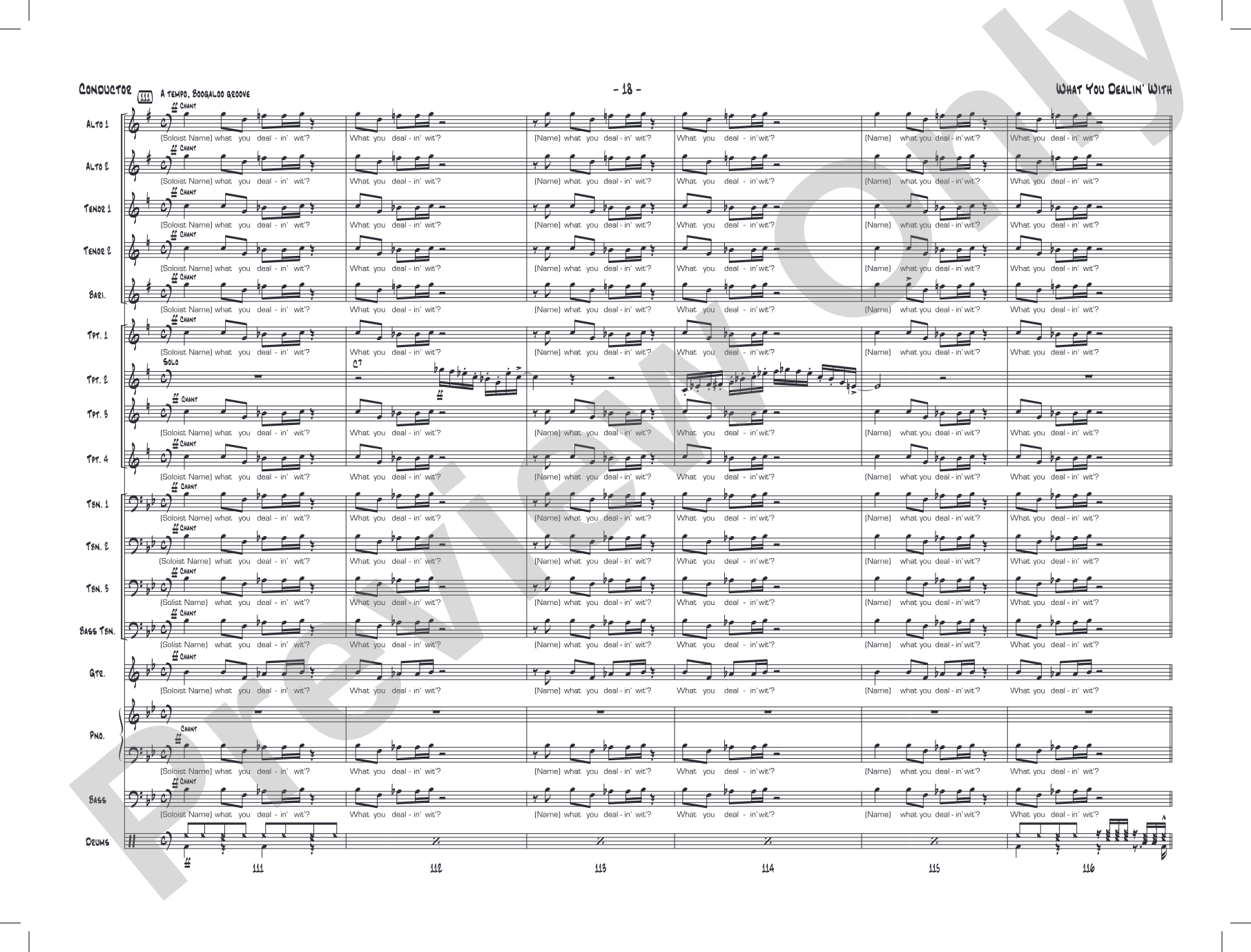 What You Dealin' With: Jazz Ensemble Conductor Score & Parts