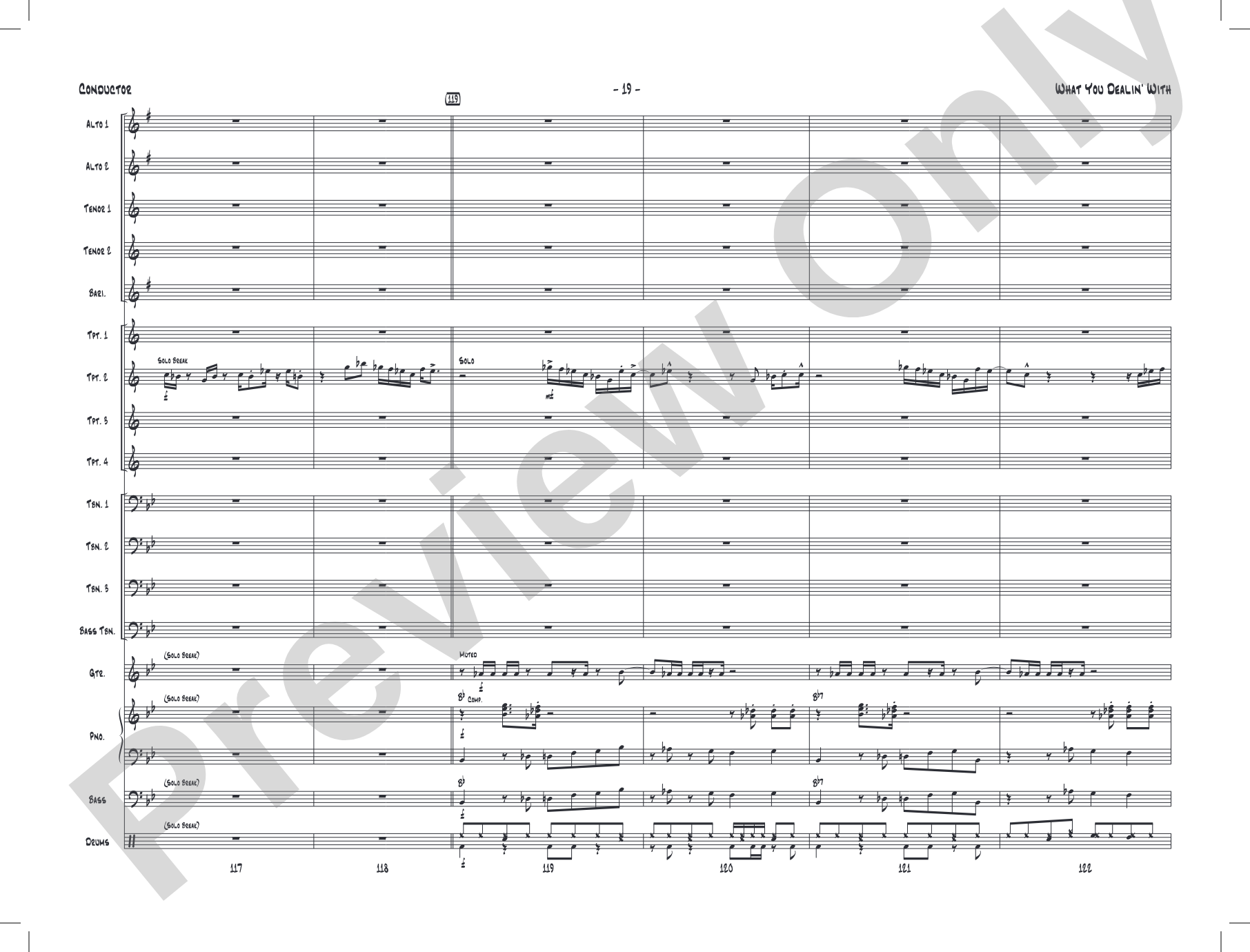 What You Dealin' With: Jazz Ensemble Conductor Score & Parts