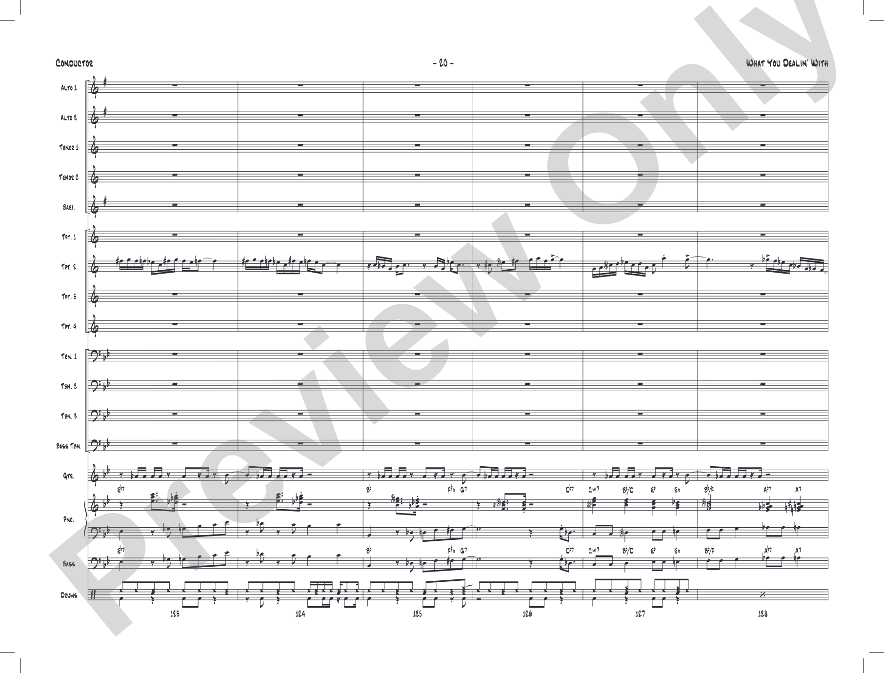 What You Dealin' With: Jazz Ensemble Conductor Score & Parts
