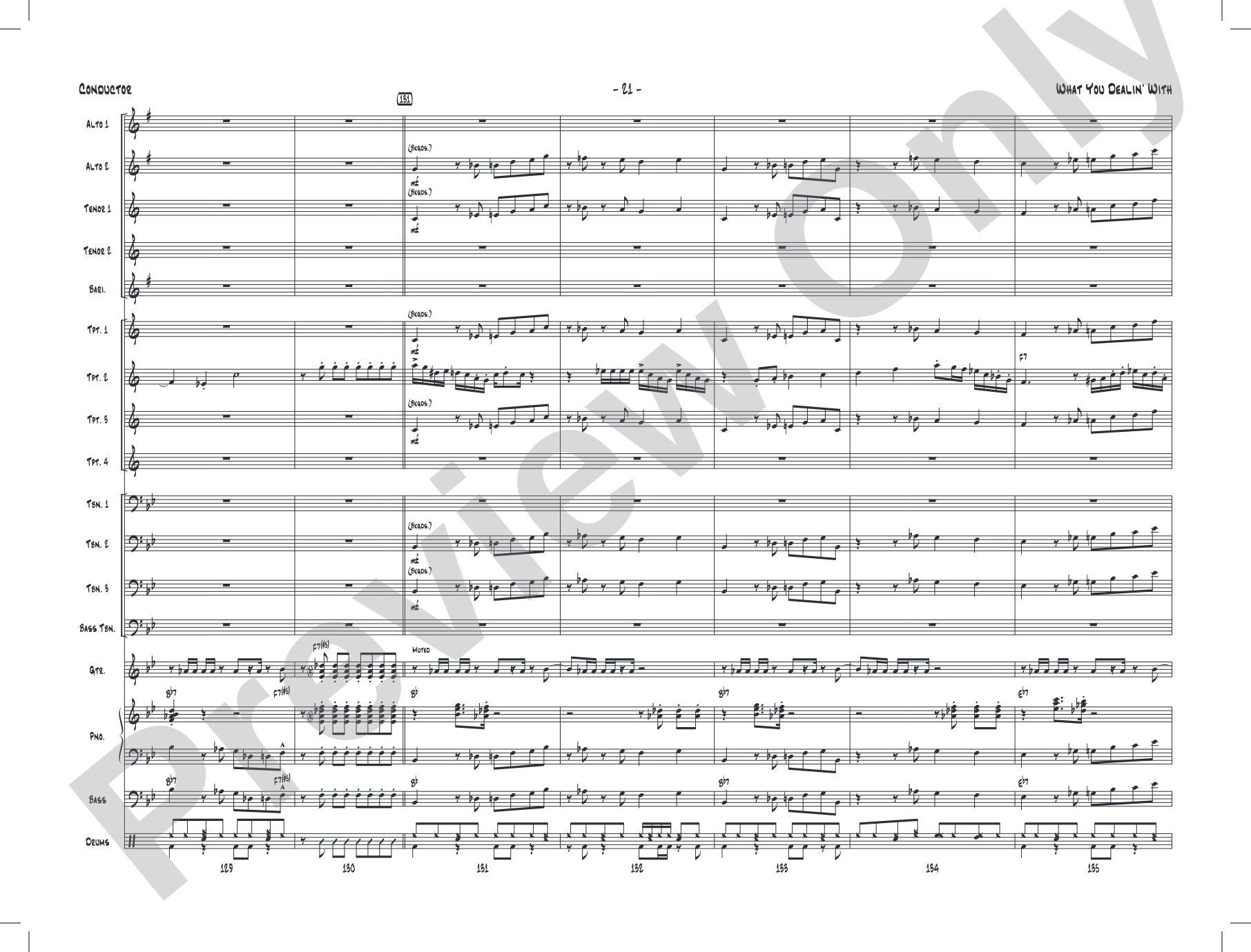 What You Dealin' With: Jazz Ensemble Conductor Score & Parts