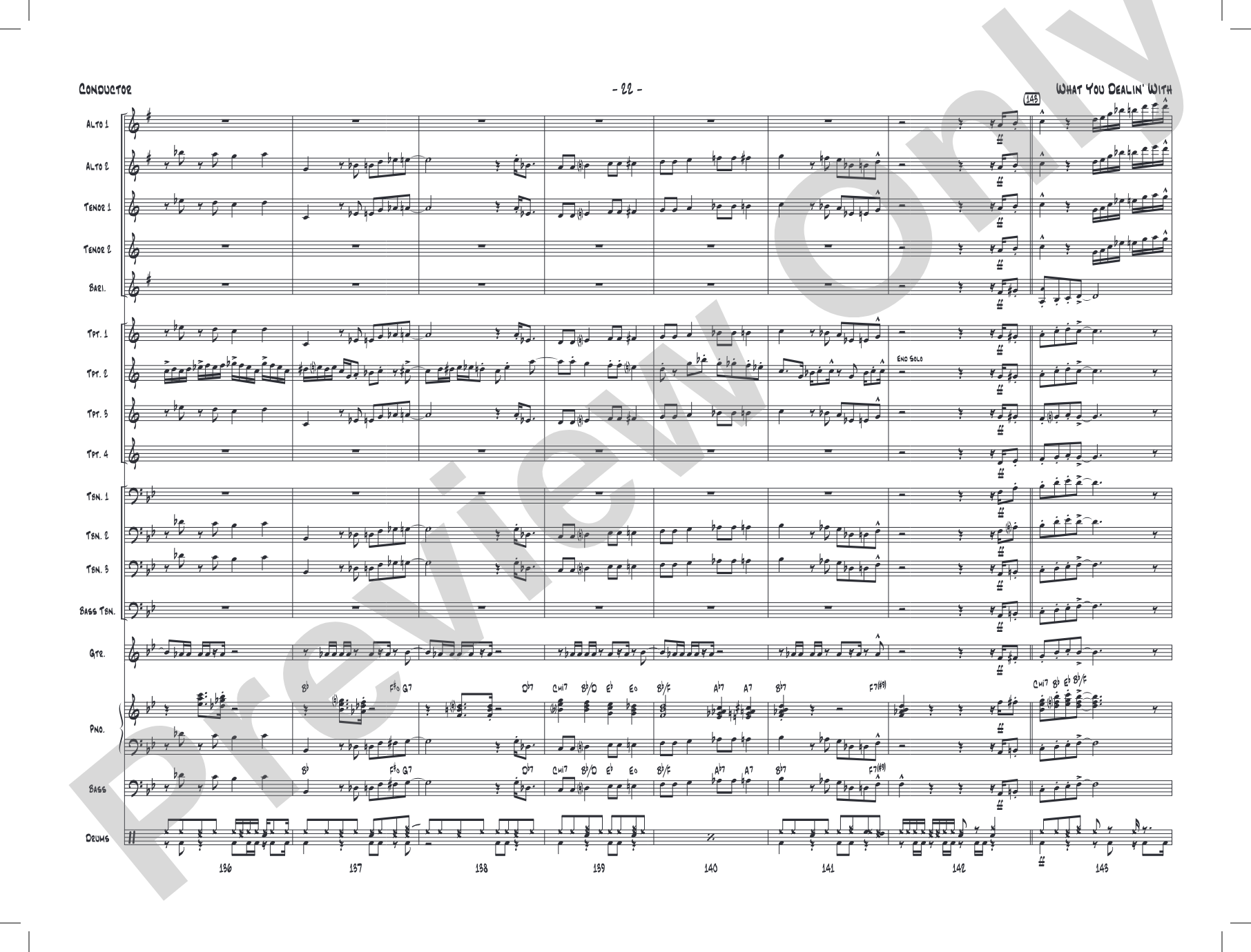 What You Dealin' With: Jazz Ensemble Conductor Score & Parts