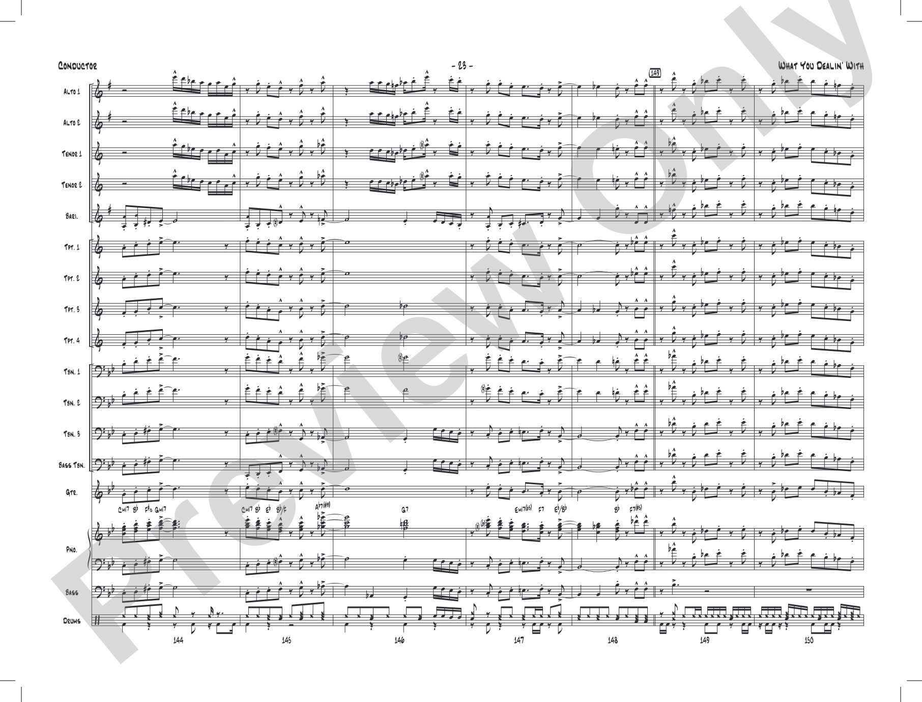 What You Dealin' With: Jazz Ensemble Conductor Score & Parts