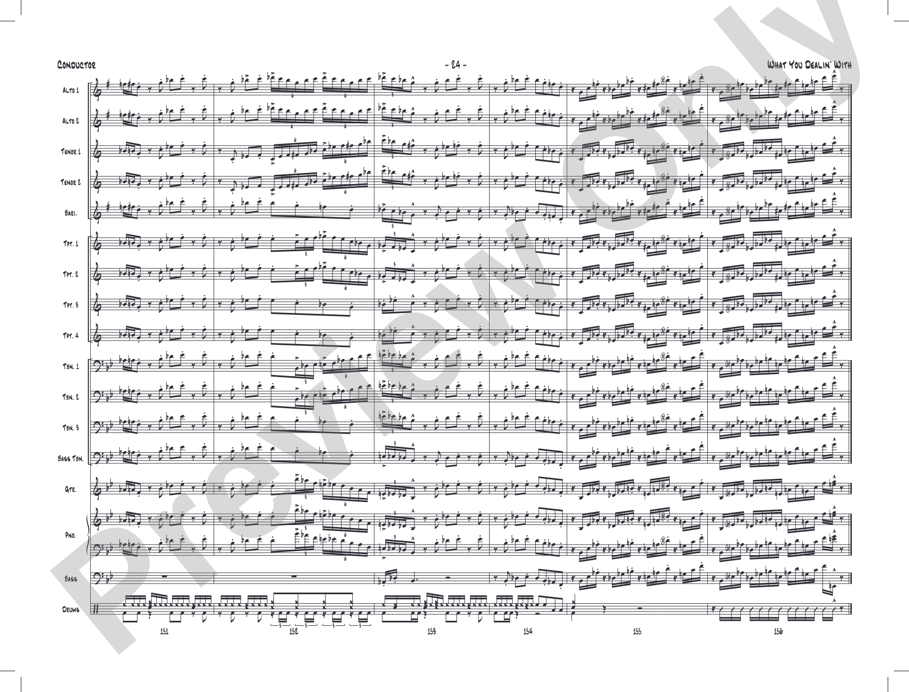 What You Dealin' With: Jazz Ensemble Conductor Score & Parts