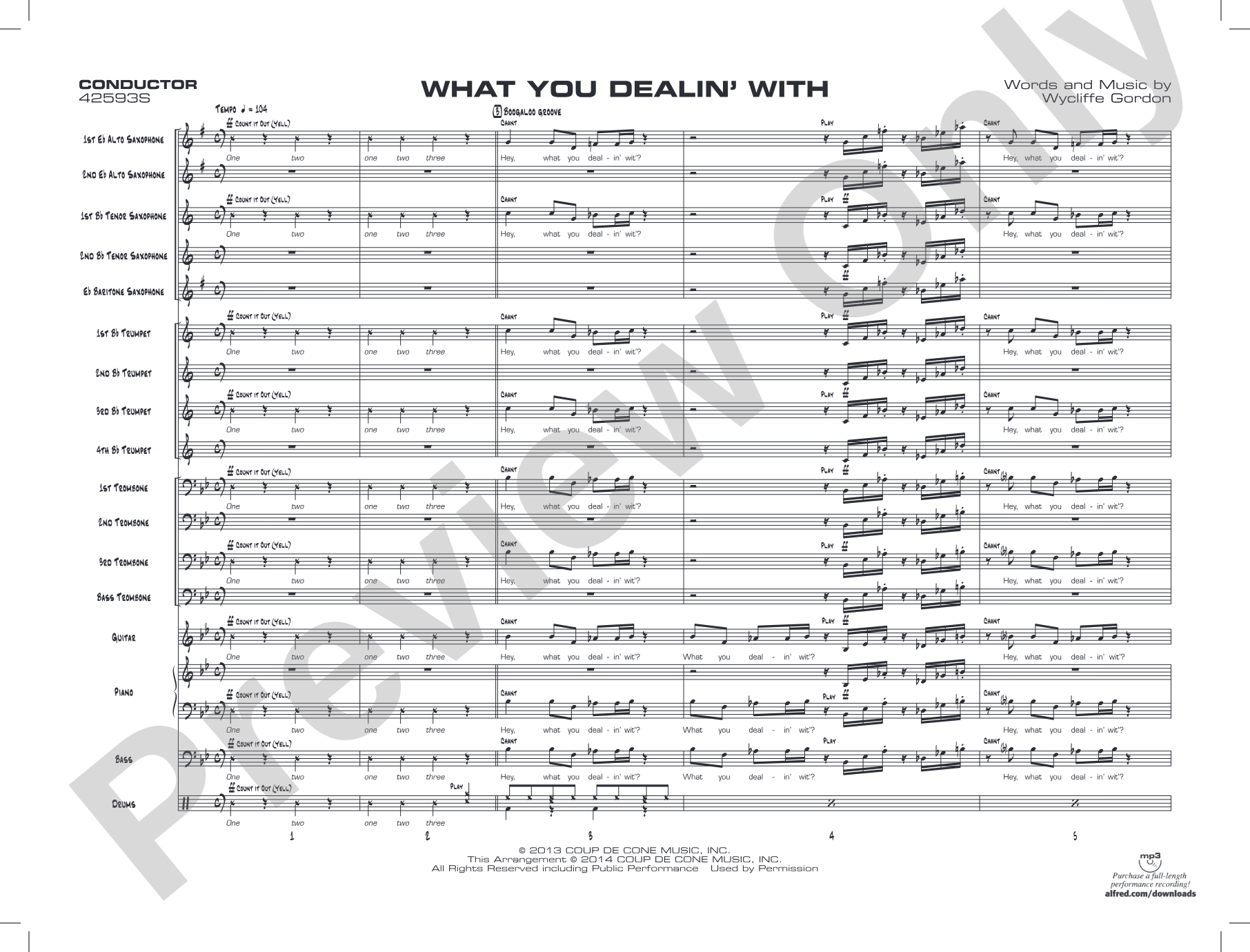 What You Dealin' With: Jazz Ensemble Conductor Score & Parts