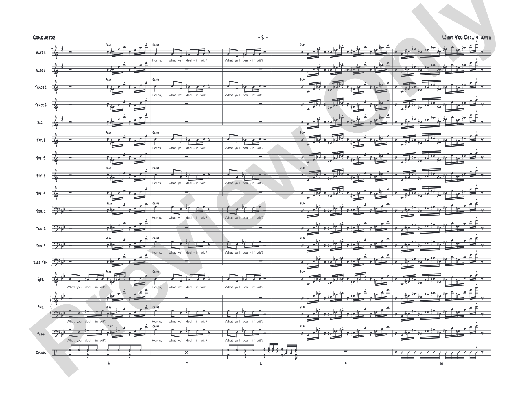 What You Dealin' With: Jazz Ensemble Conductor Score & Parts