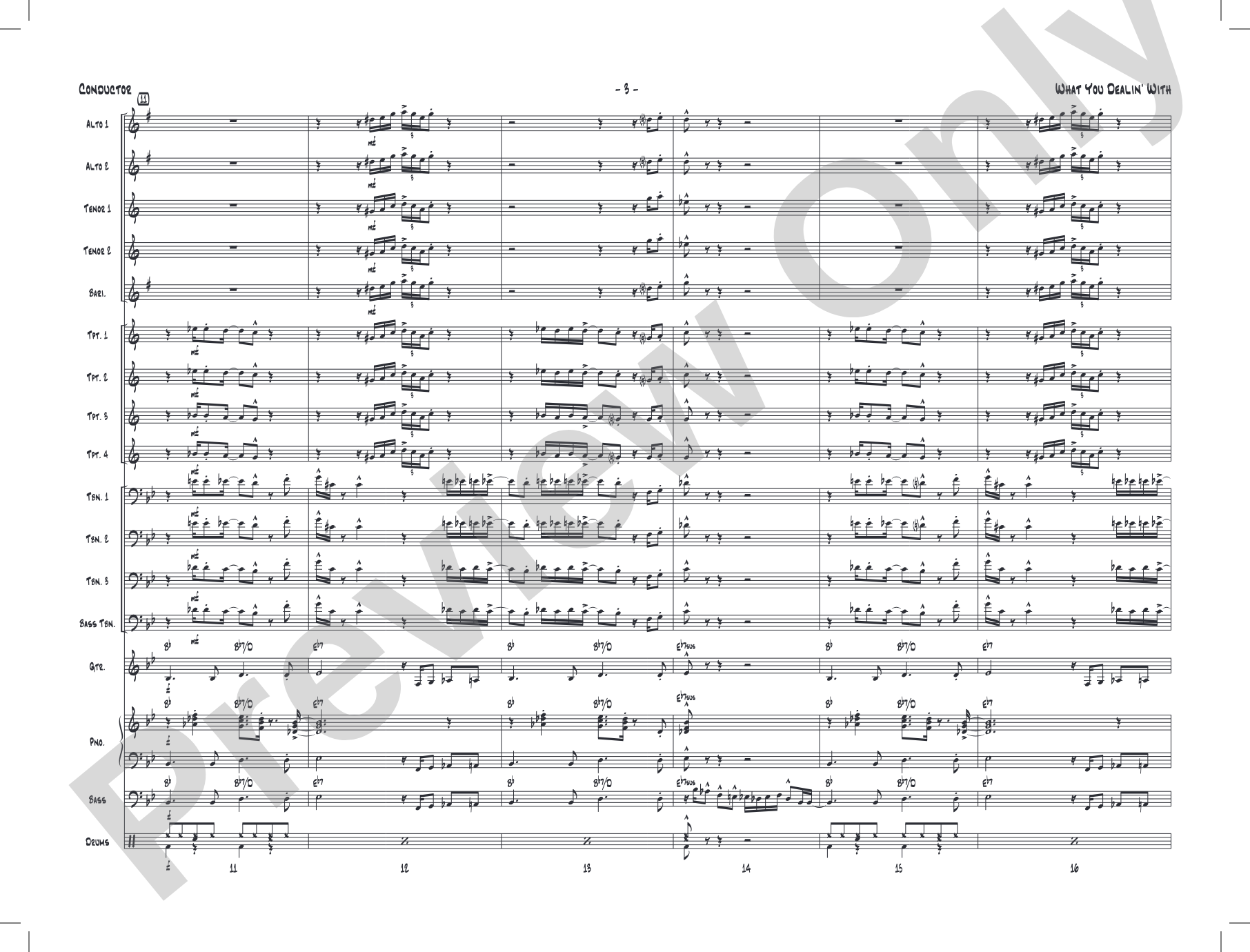 What You Dealin' With: Jazz Ensemble Conductor Score & Parts