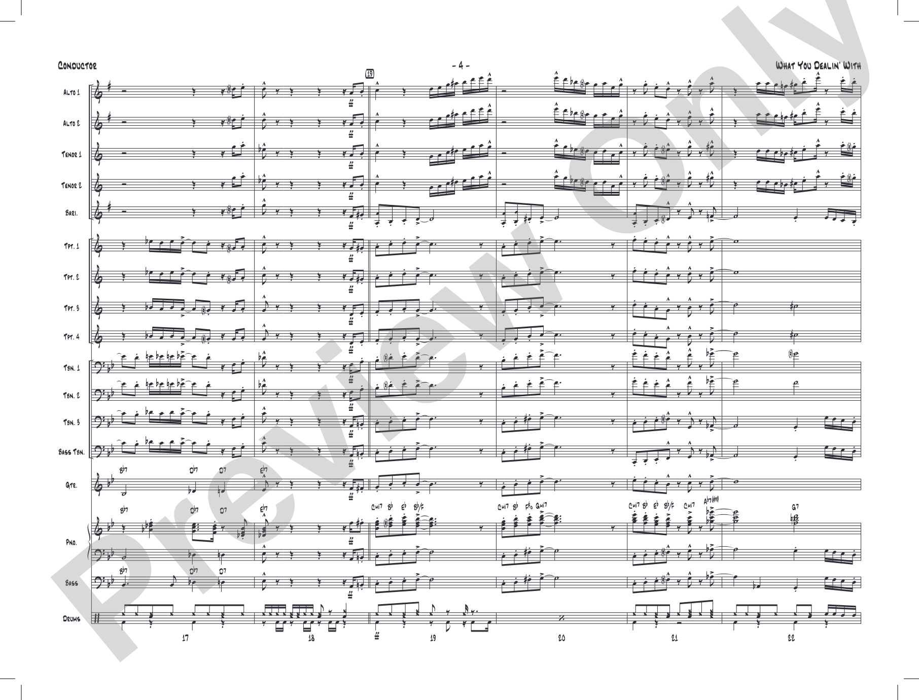 What You Dealin' With: Jazz Ensemble Conductor Score & Parts