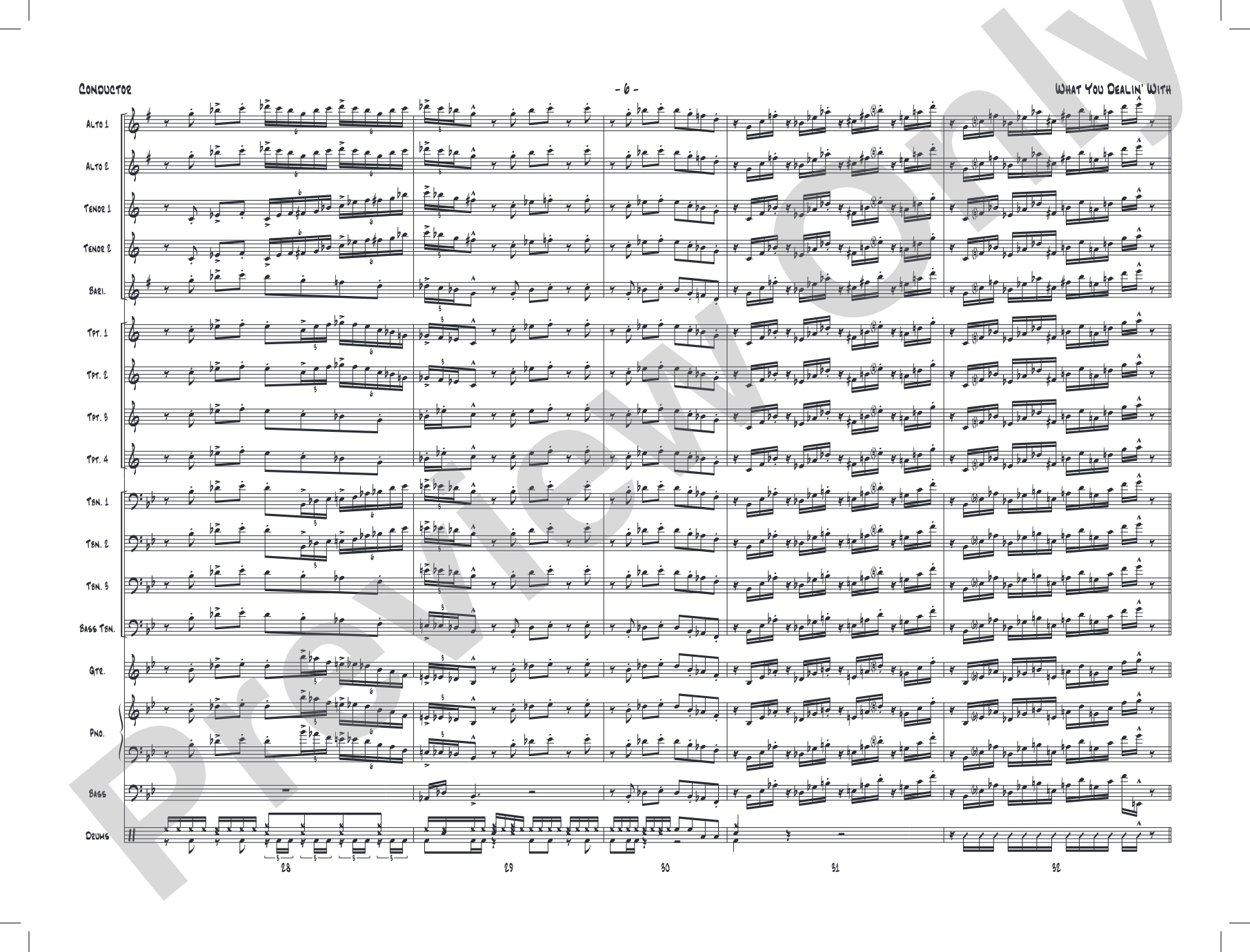 What You Dealin' With: Jazz Ensemble Conductor Score & Parts