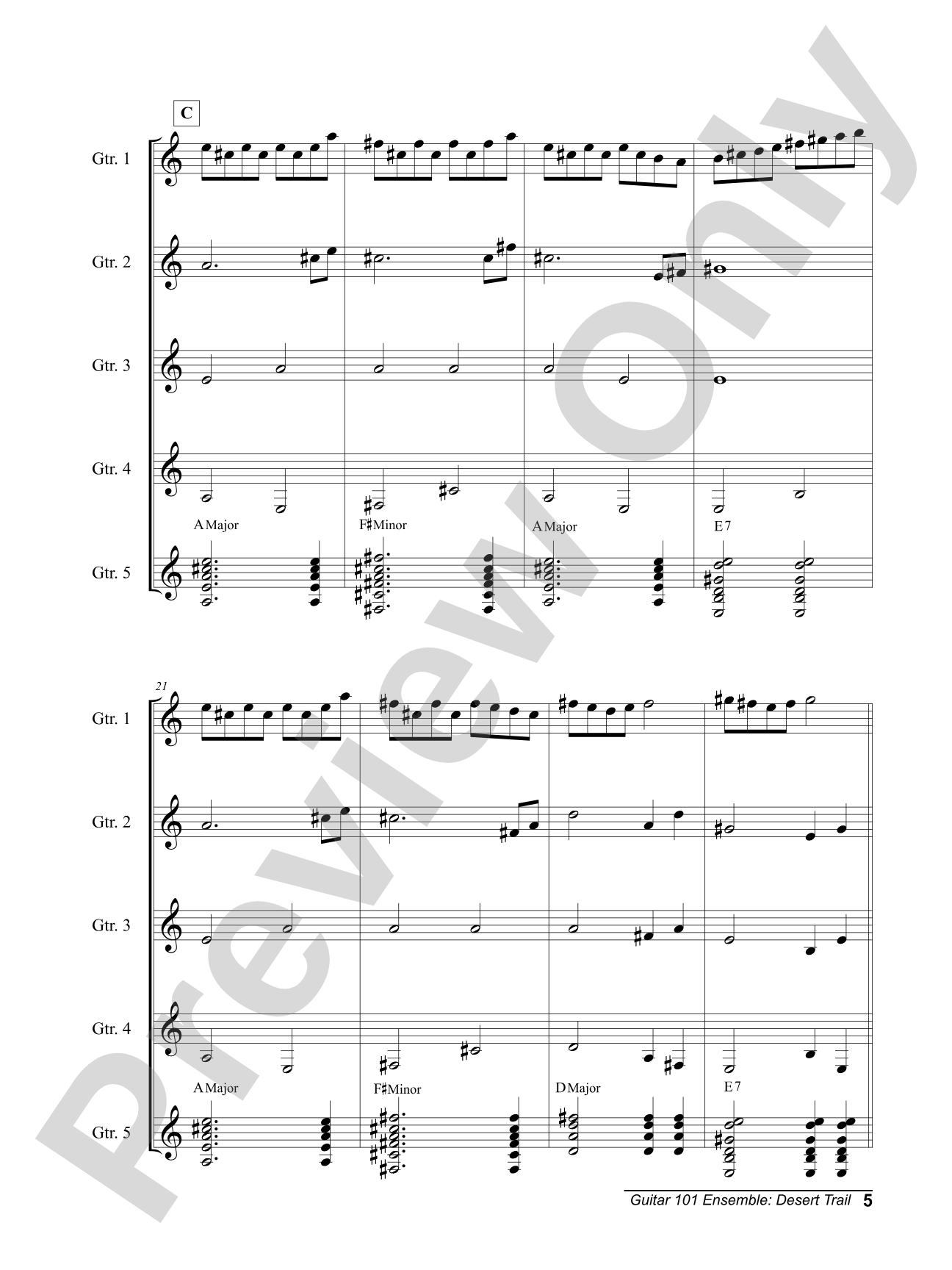 Alfred's Guitar 101, Ensemble: Desert Trail: Guitar Score & Parts