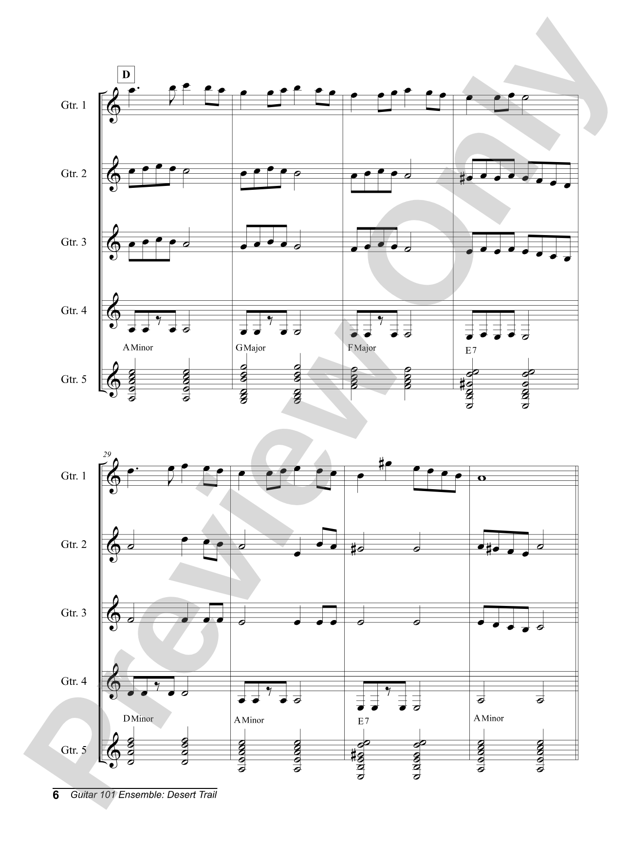Alfred's Guitar 101, Ensemble: Desert Trail: Guitar Score & Parts