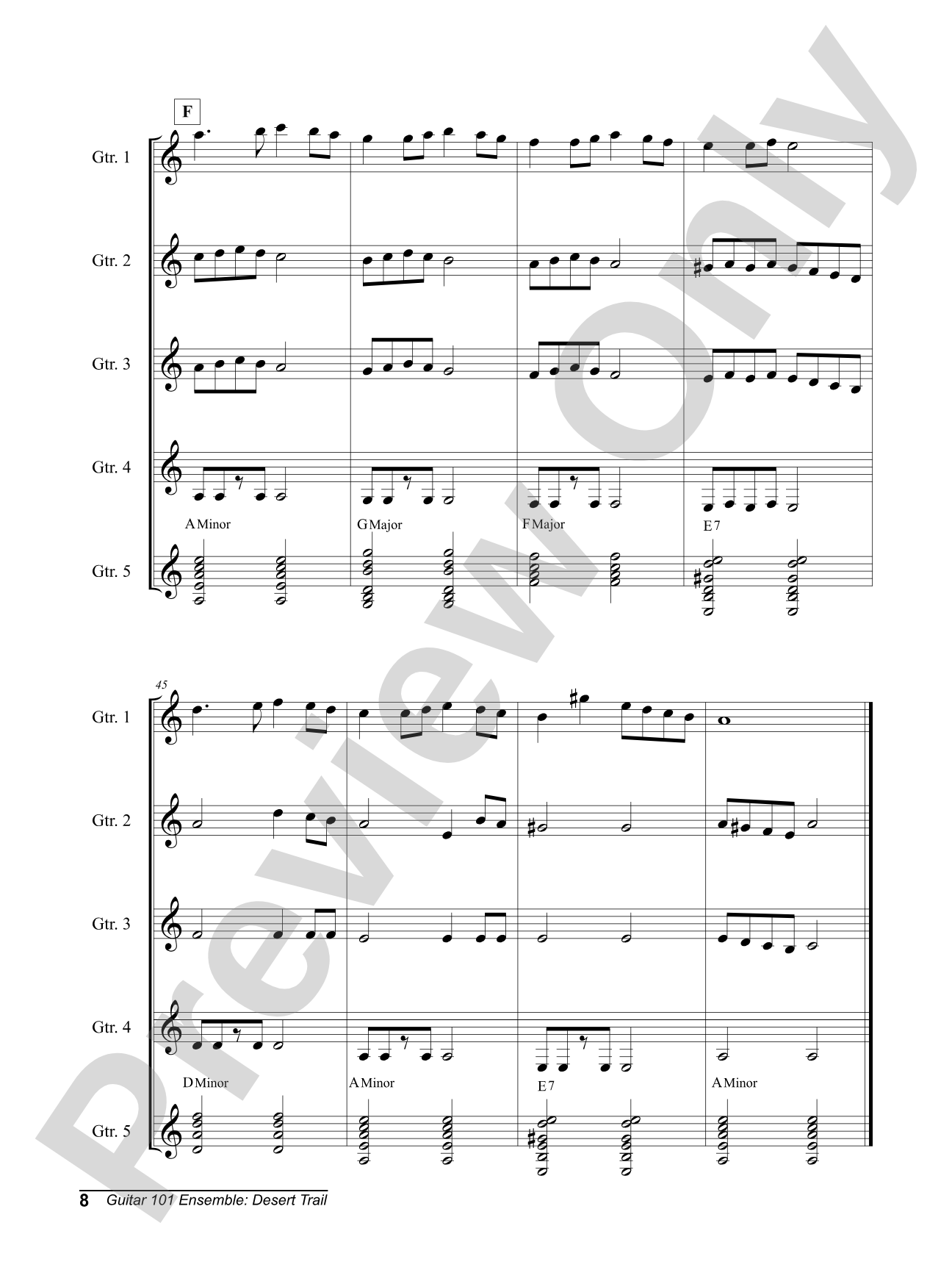 Alfred's Guitar 101, Ensemble: Desert Trail: Guitar Score & Parts