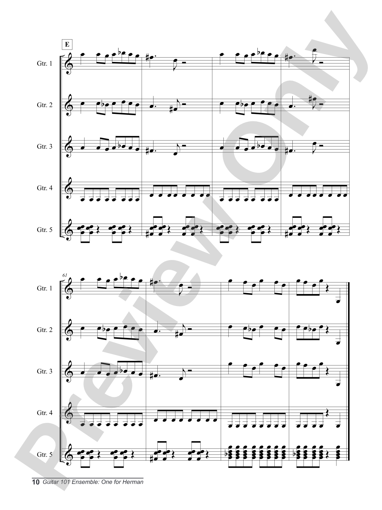 Alfred's Guitar 101, Ensemble: One for Herman: Guitar Score & Parts