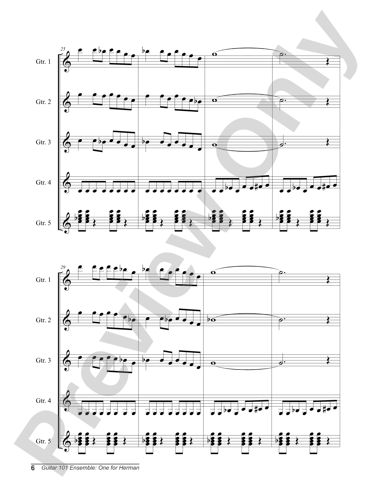 Alfred's Guitar 101, Ensemble: One for Herman: Guitar Score & Parts