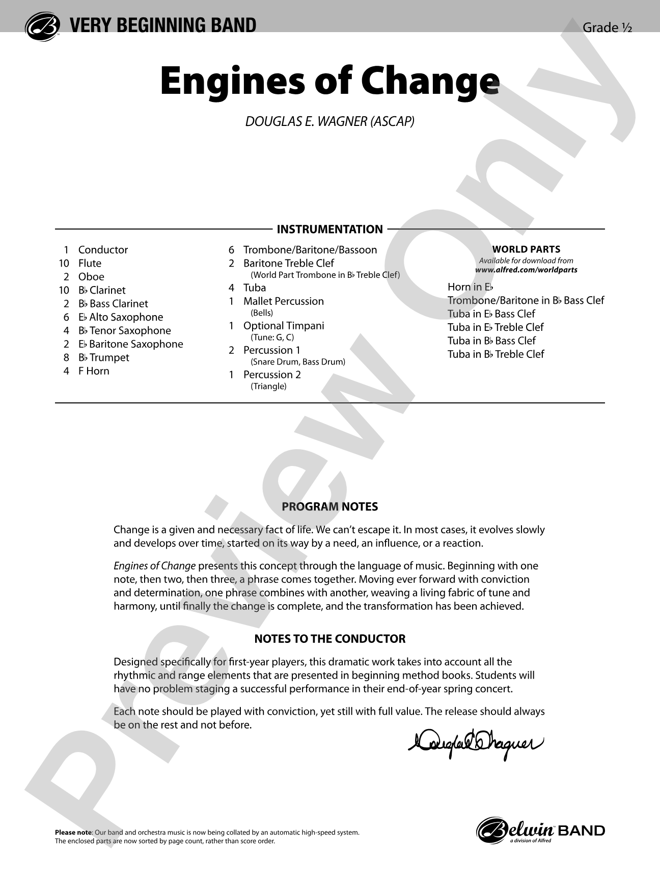 Engines of Change: Concert Band Conductor Score & Parts