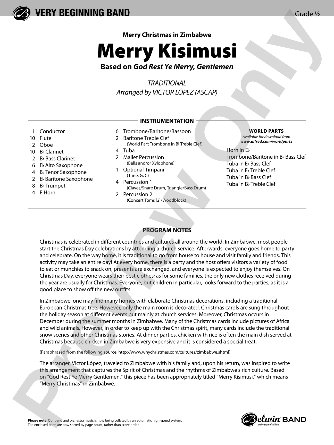 Merry Kisimusi: Concert Band Conductor Score & Parts