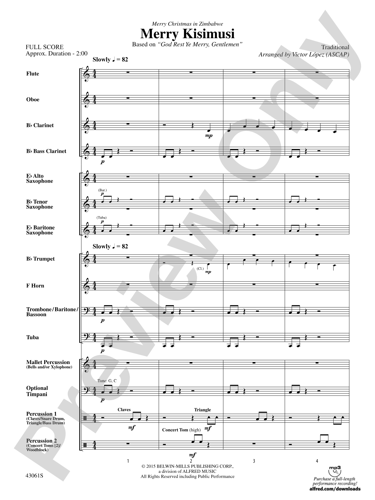 Merry Kisimusi: Concert Band Conductor Score & Parts