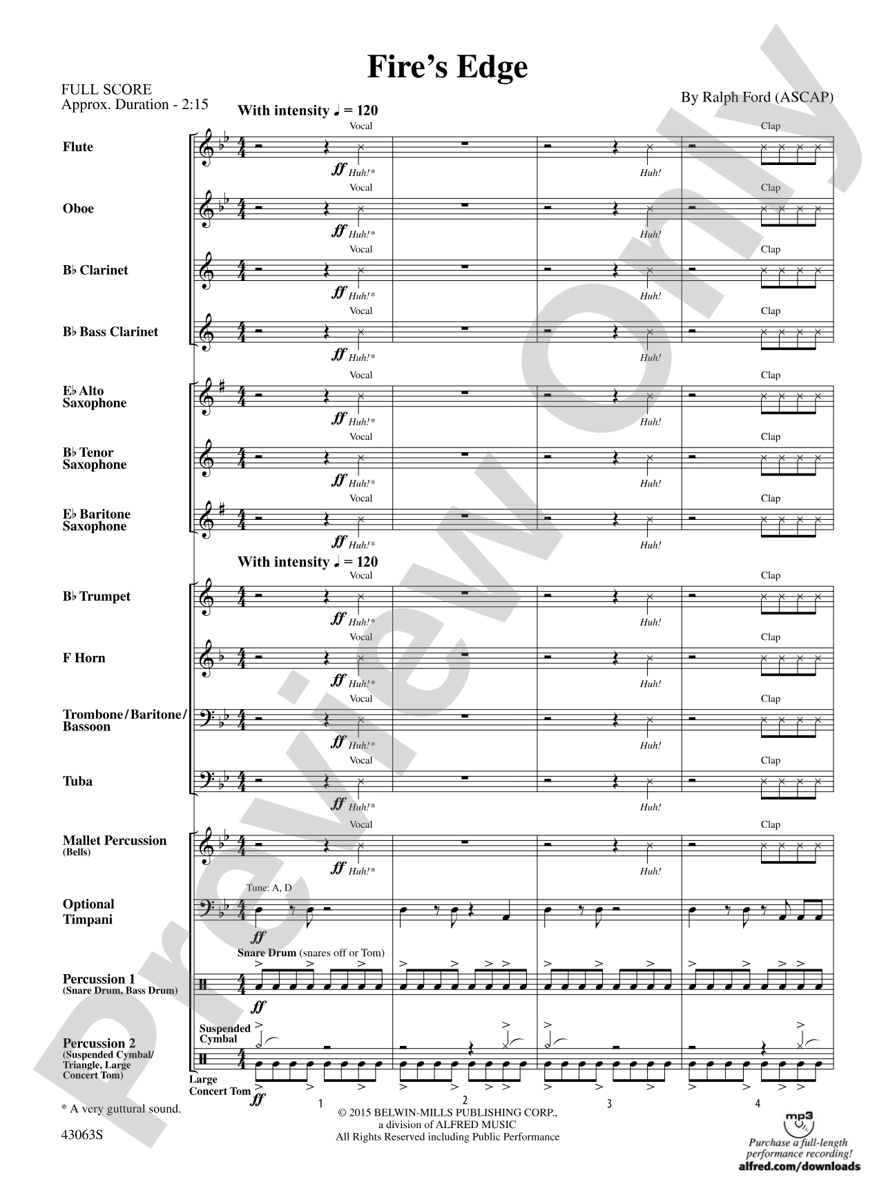 Fire's Edge: Concert Band Conductor Score & Parts